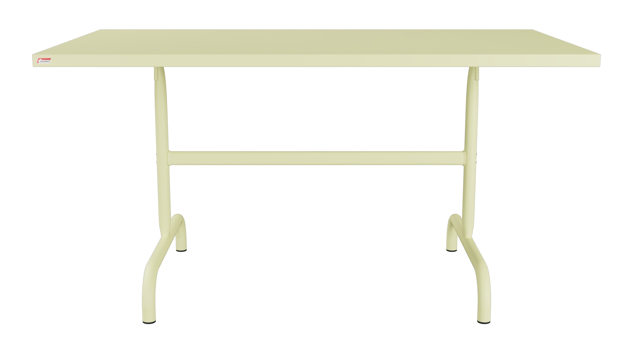 Säntis Metall-Gartentisch 140x80 klappbar in Buchsbaumgelb präsentiert im Onlineshop von KAQTU Design AG. Gartentisch ist von Schaffner
