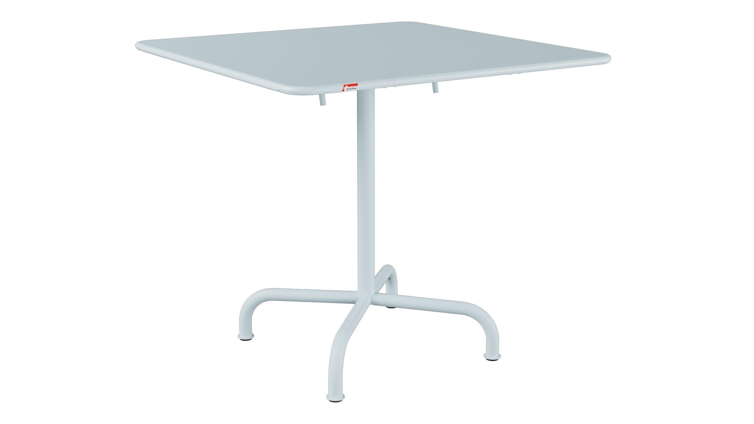 Rigi Metall-Gartentisch 80x80 klappbar in Pastellblau präsentiert im Onlineshop von KAQTU Design AG. Gartentisch ist von Schaffner