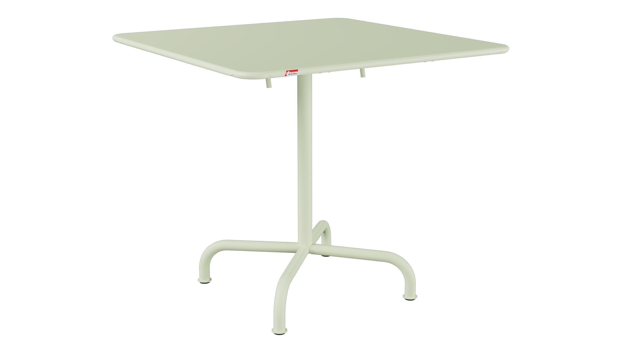 Rigi Metall-Gartentisch 80x80 klappbar in Pastellgrün präsentiert im Onlineshop von KAQTU Design AG. Gartentisch ist von Schaffner