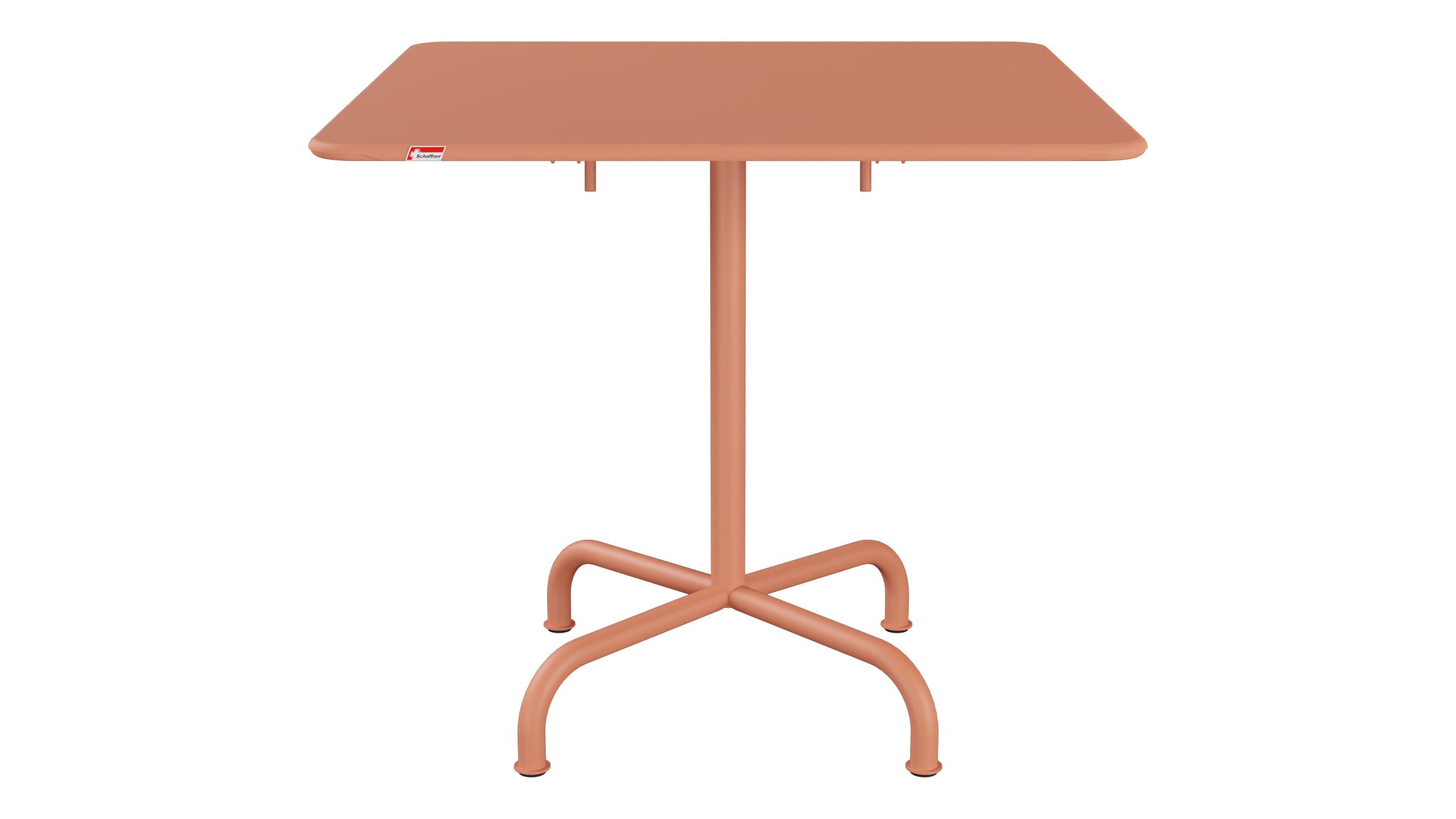 Rigi Metall-Gartentisch 80x80 klappbar in Pastellterracotta präsentiert im Onlineshop von KAQTU Design AG. Gartentisch ist von Schaffner