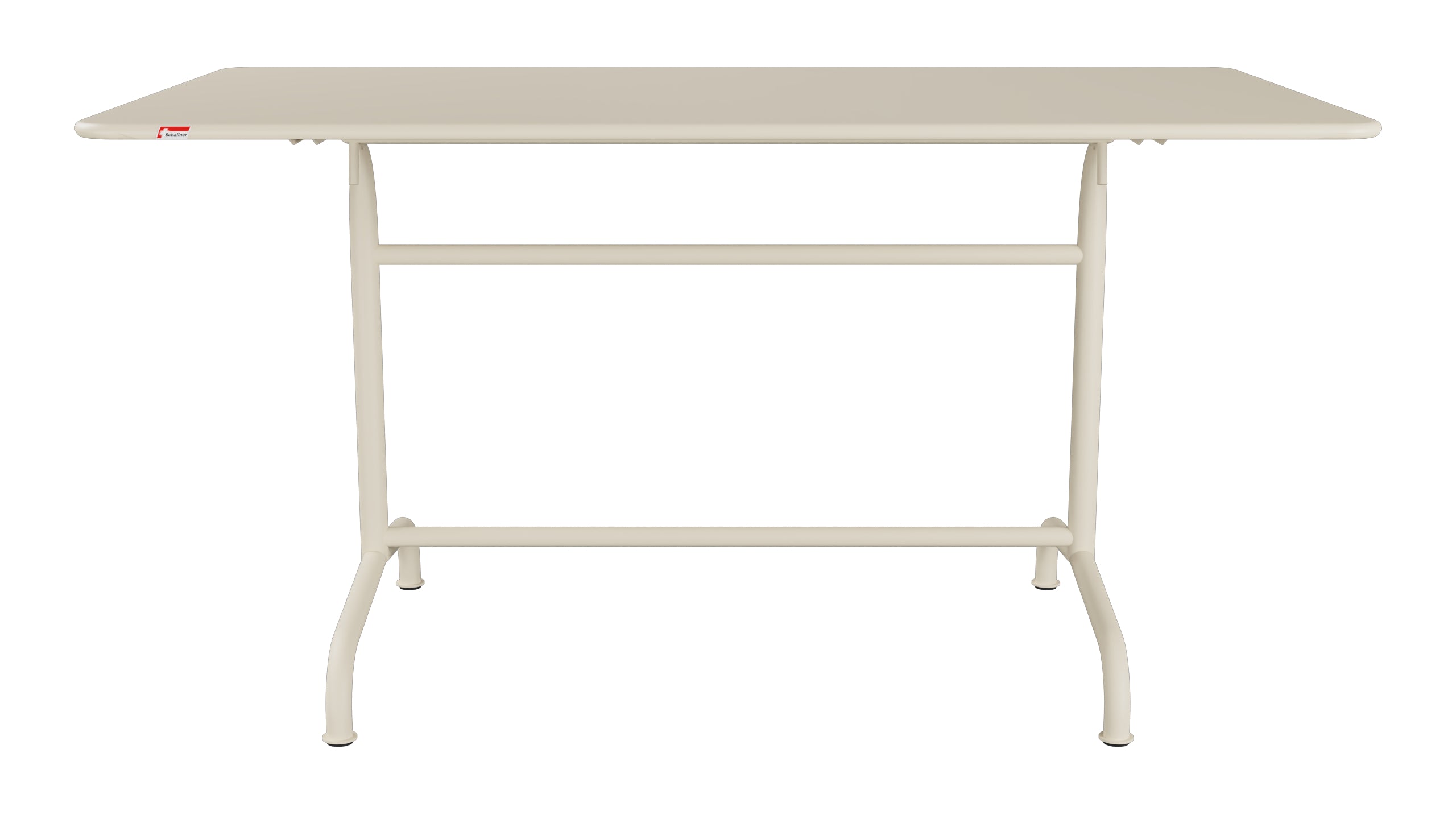 Rigi Metall-Gartentisch 140x80 klappbar in Pastellsand präsentiert im Onlineshop von KAQTU Design AG. Gartentisch ist von Schaffner