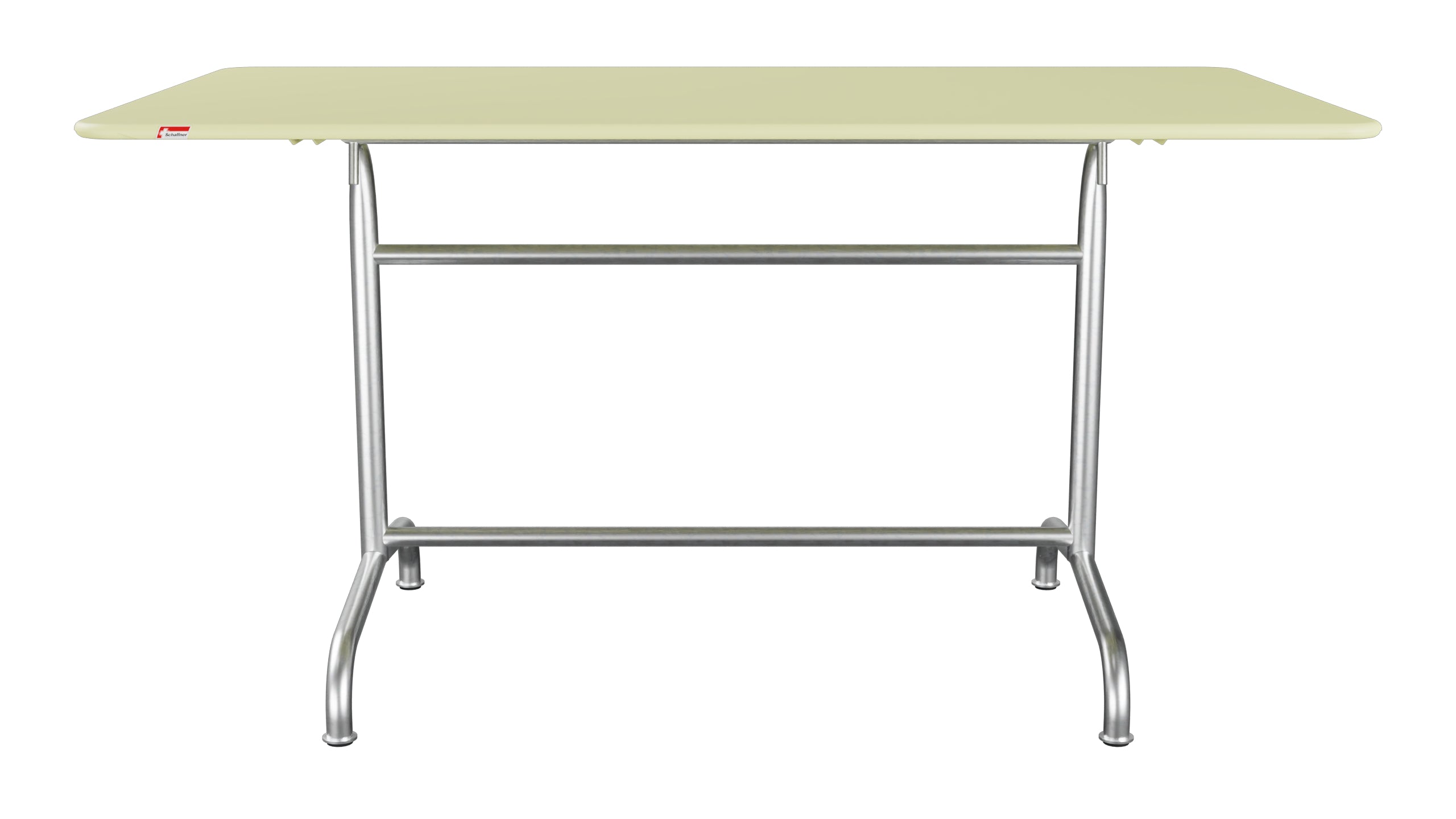 Rigi Metall-Gartentisch 140x80 klappbar in Buchsbaumgelb präsentiert im Onlineshop von KAQTU Design AG. Gartentisch ist von Schaffner