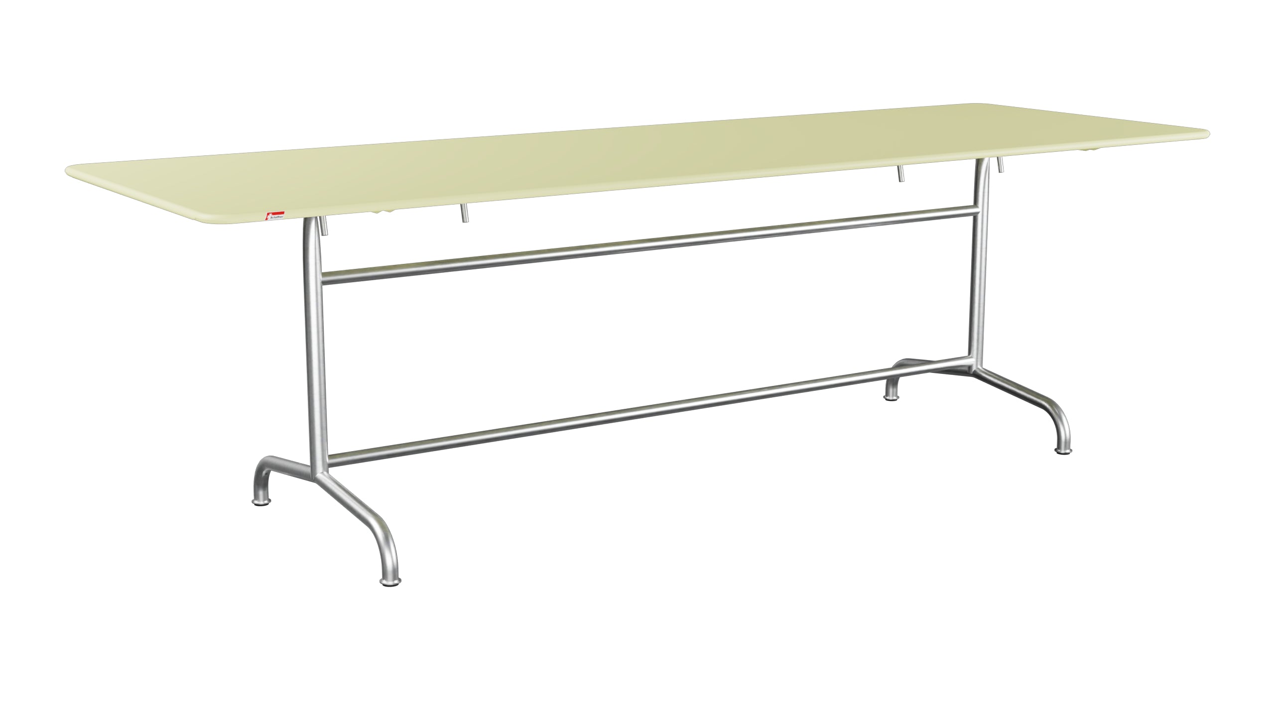 Rigi Metall-Gartentisch 240x80 klappbar in Buchsbaumgelb präsentiert im Onlineshop von KAQTU Design AG. Gartentisch ist von Schaffner