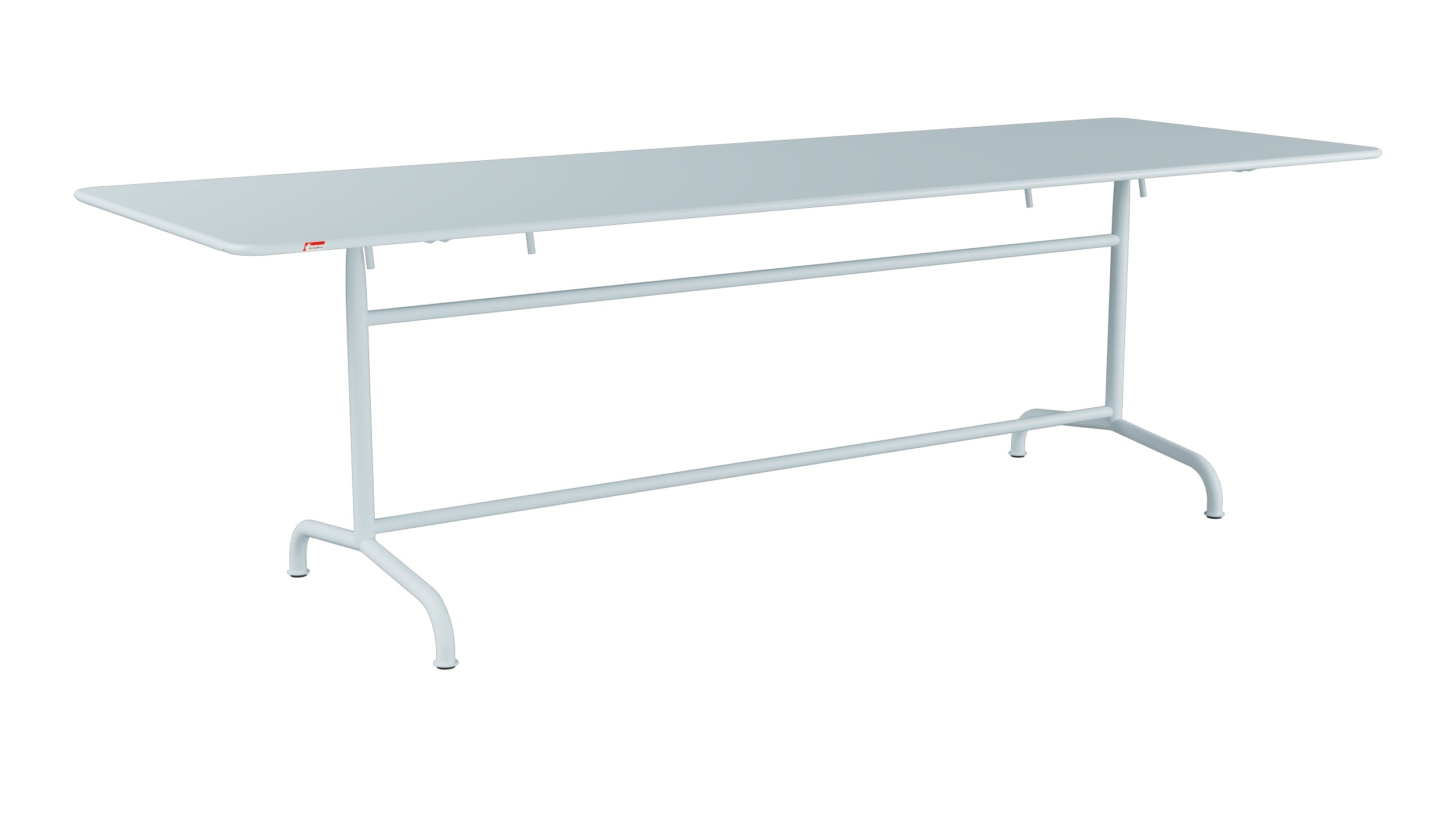 Rigi Metall-Gartentisch 240x80 klappbar in Pastellblau präsentiert im Onlineshop von KAQTU Design AG. Gartentisch ist von Schaffner