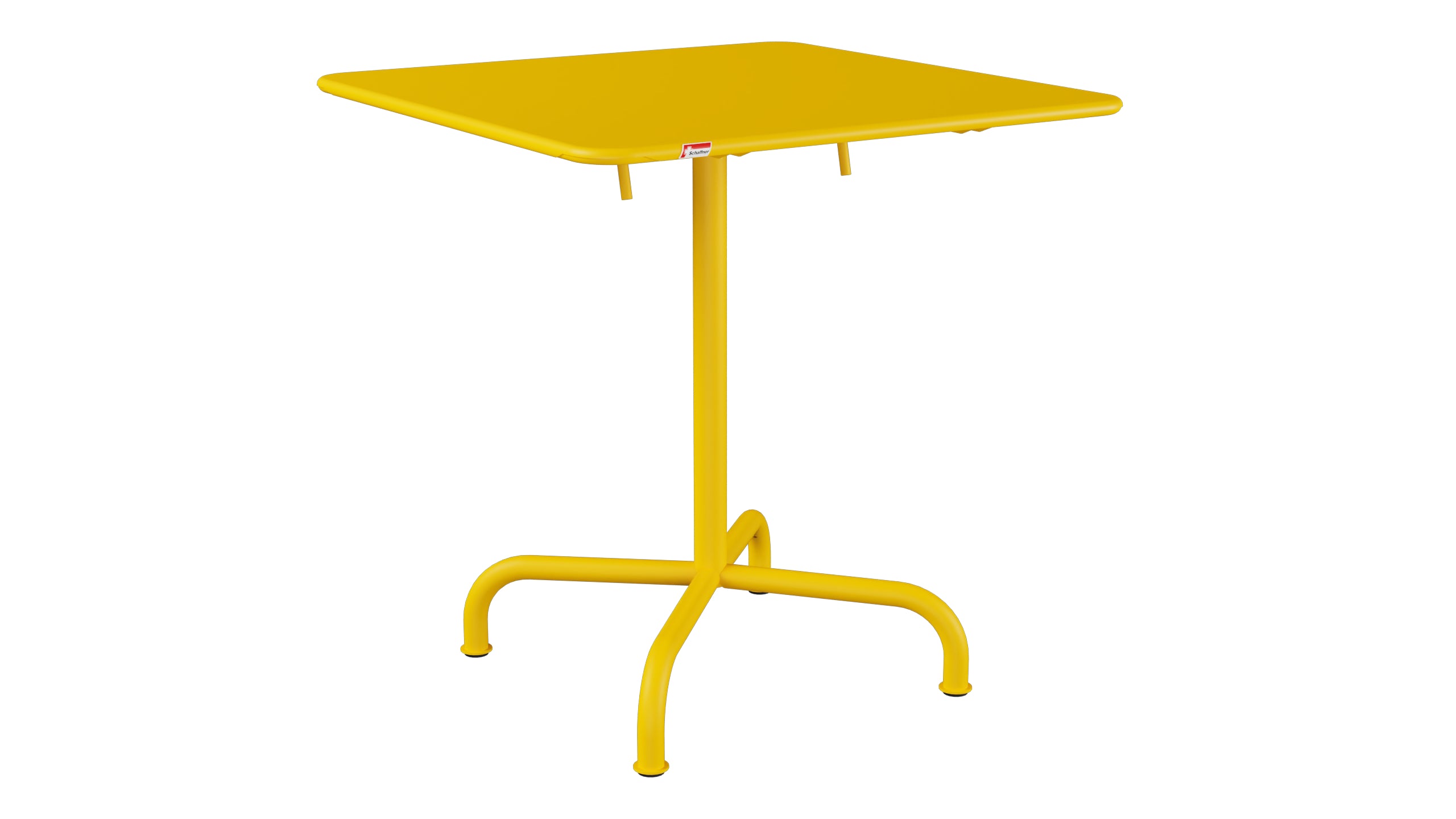Rigi Metall-Gartentisch 70x70 klappbar in Gelb präsentiert im Onlineshop von KAQTU Design AG. Gartentisch ist von Schaffner