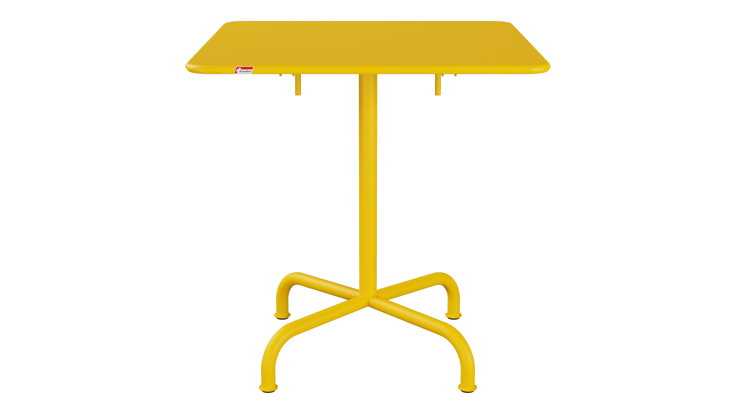 Rigi Metall-Gartentisch 70x70 klappbar in Gelb präsentiert im Onlineshop von KAQTU Design AG. Gartentisch ist von Schaffner