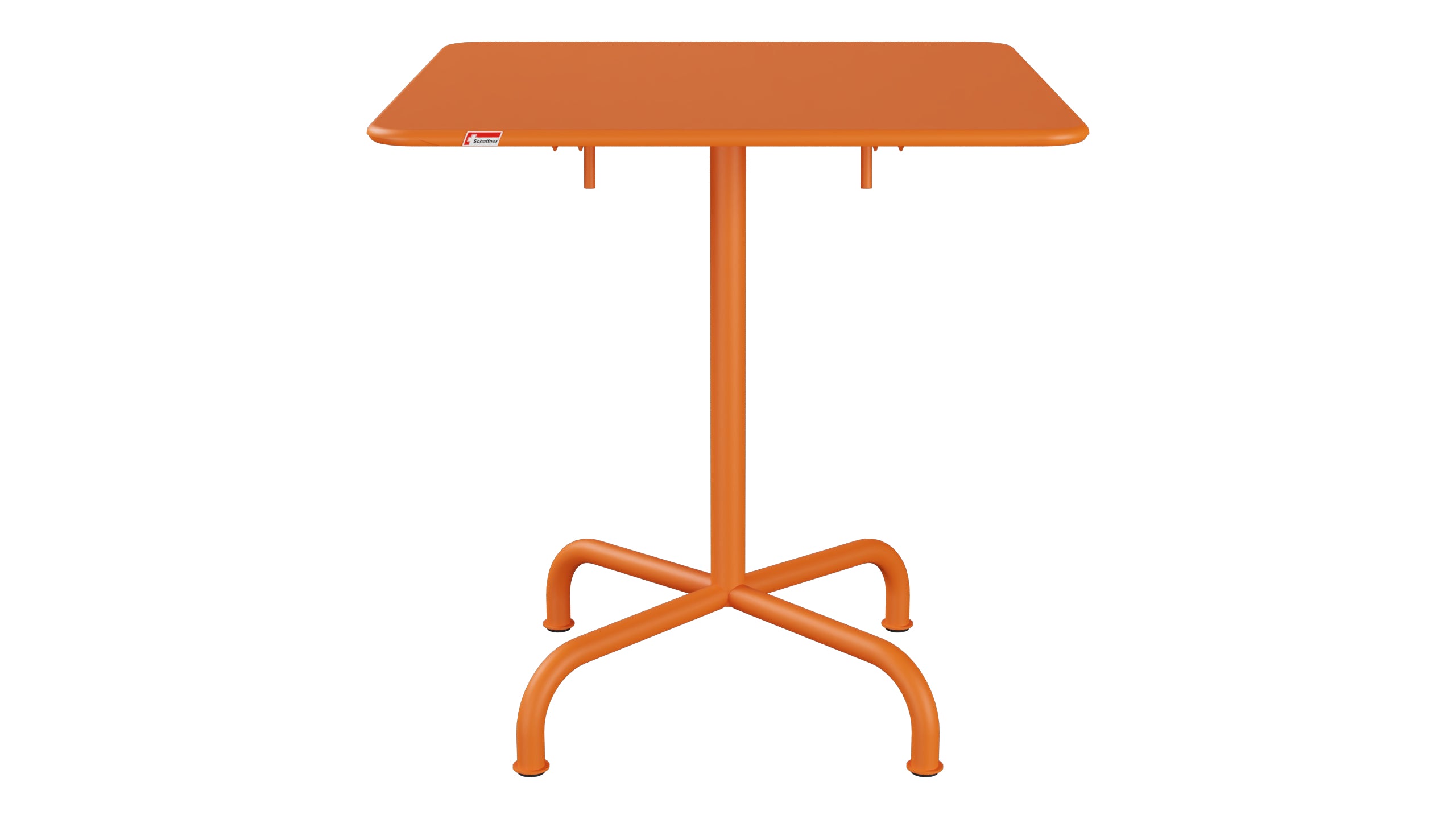 Rigi Metall-Gartentisch 70x70 klappbar in Orange präsentiert im Onlineshop von KAQTU Design AG. Gartentisch ist von Schaffner