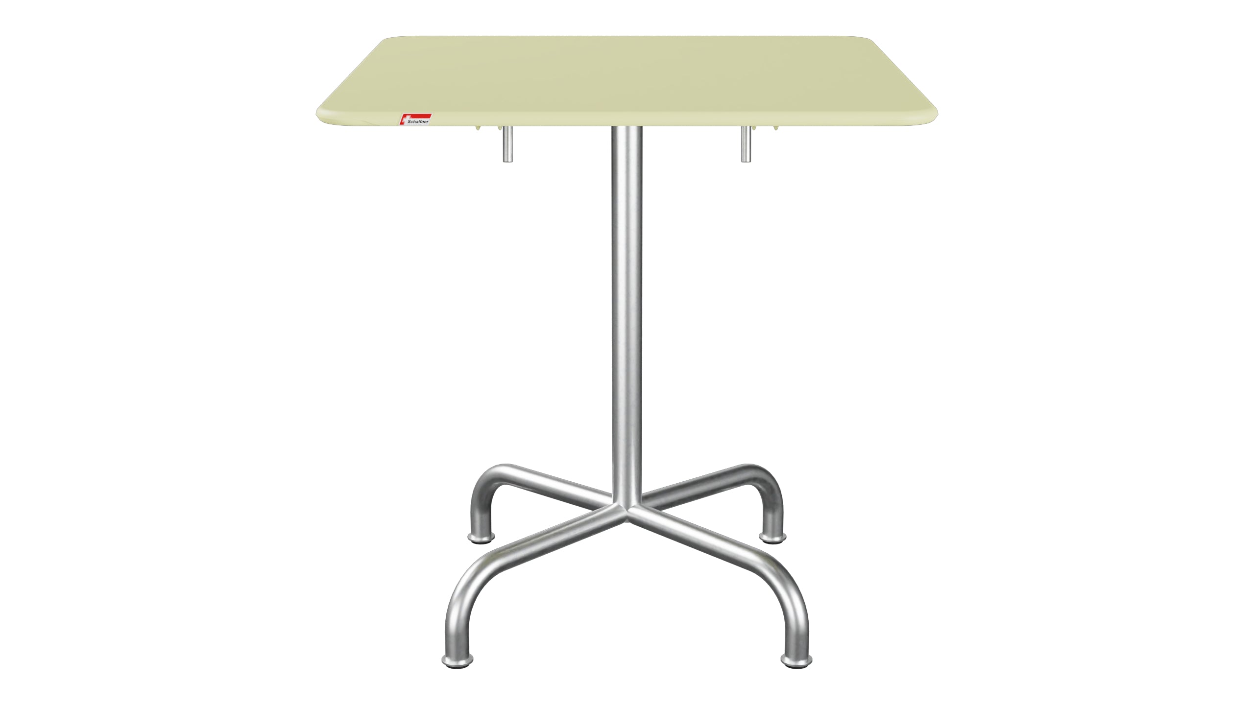 Rigi Metall-Gartentisch 70x70 klappbar in Buchsbaumgelb präsentiert im Onlineshop von KAQTU Design AG. Gartentisch ist von Schaffner
