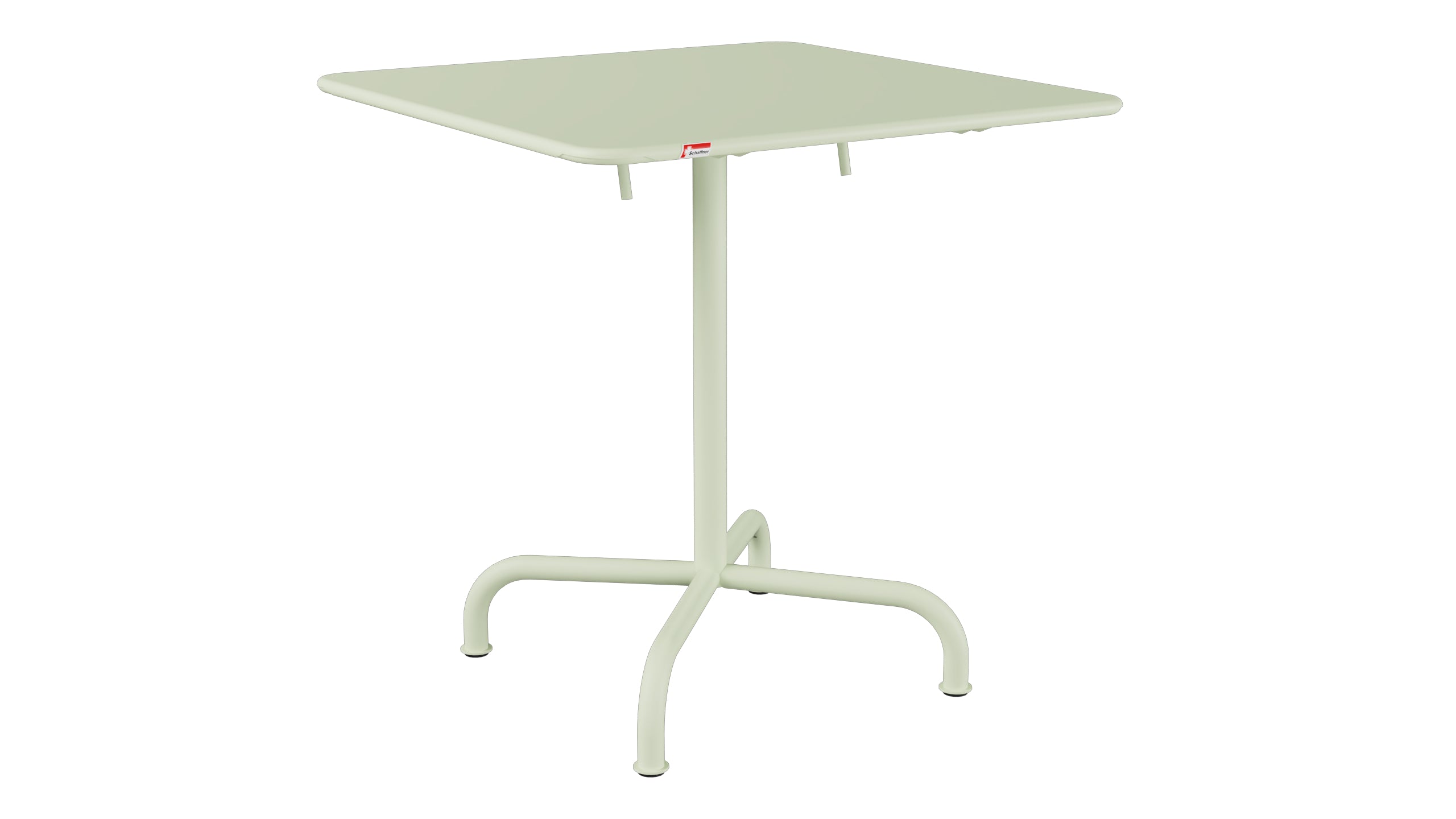 Rigi Metall-Gartentisch 70x70 klappbar in Pastellgrün präsentiert im Onlineshop von KAQTU Design AG. Gartentisch ist von Schaffner