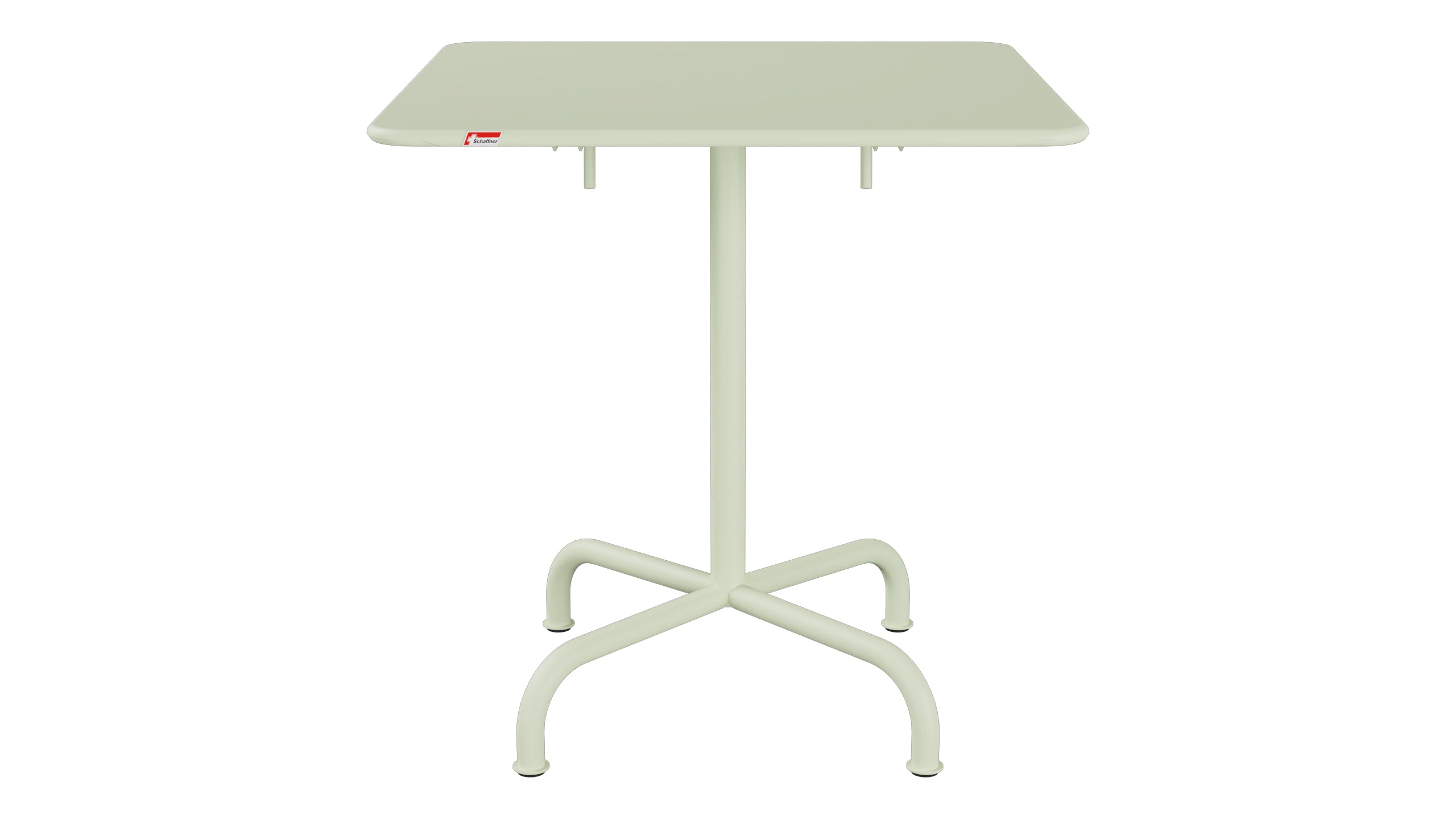 Rigi Metall-Gartentisch 70x70 klappbar in Pastellgrün präsentiert im Onlineshop von KAQTU Design AG. Gartentisch ist von Schaffner