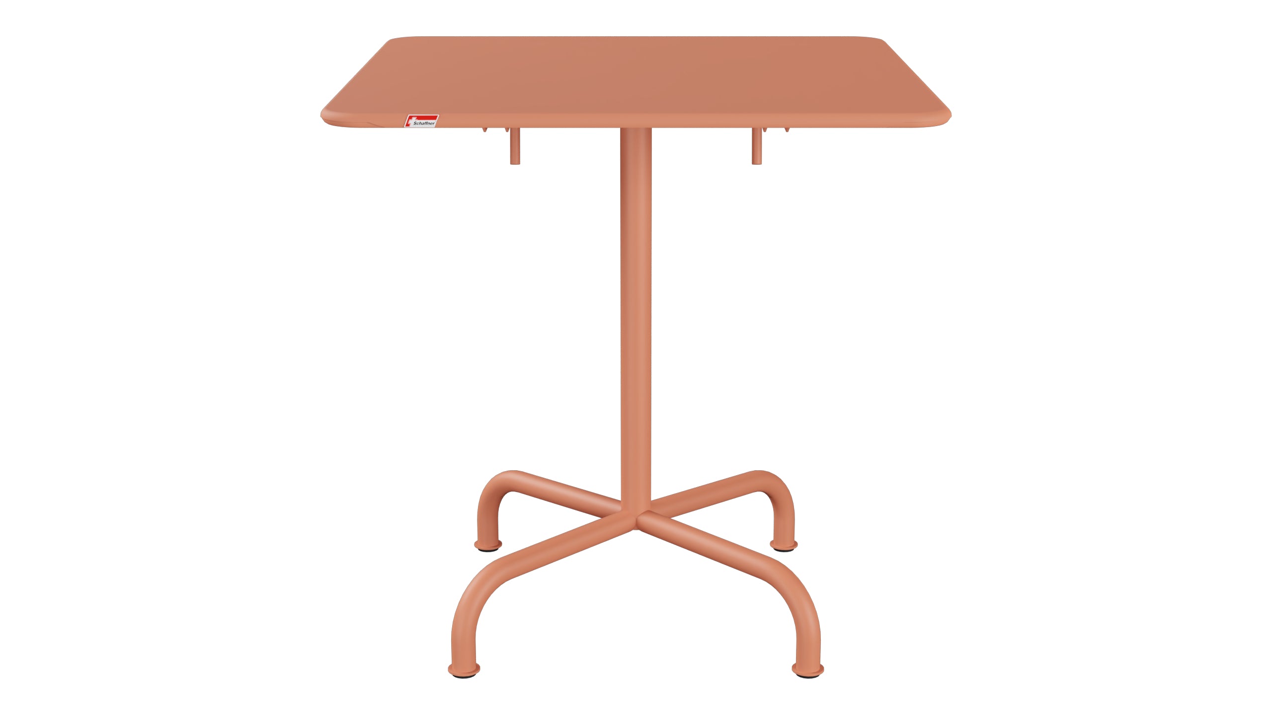 Rigi Metall-Gartentisch 70x70 klappbar in Pastellterracotta präsentiert im Onlineshop von KAQTU Design AG. Gartentisch ist von Schaffner