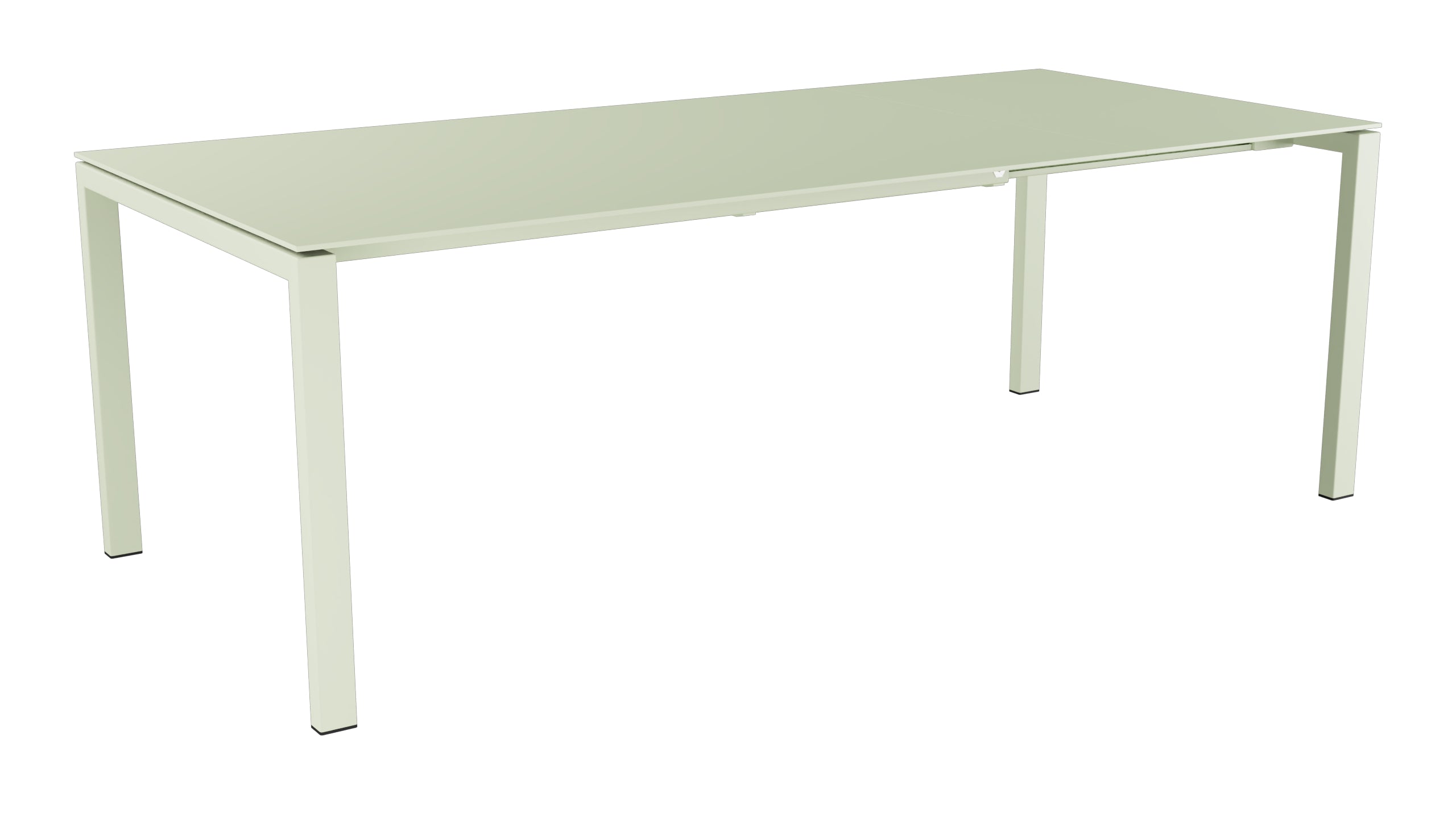 Luzern Glasfaser-Gartentisch 160/220x100 ausziehbar in Pastellgrün präsentiert im Onlineshop von KAQTU Design AG. Gartentisch ist von Schaffner