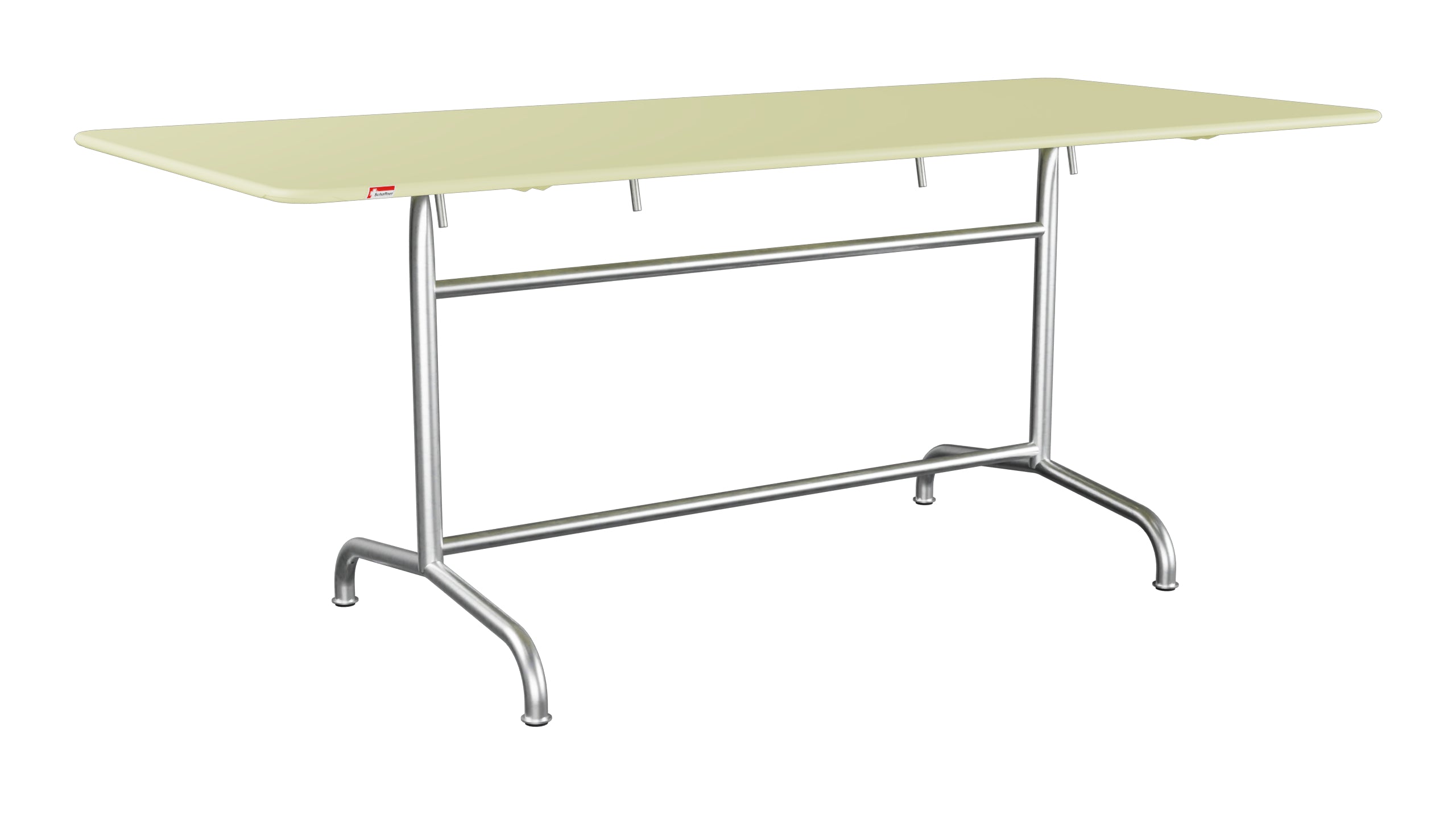 Rigi Metall-Gartentisch 180x80 klappbar in Buchsbaumgelb präsentiert im Onlineshop von KAQTU Design AG. Gartentisch ist von Schaffner