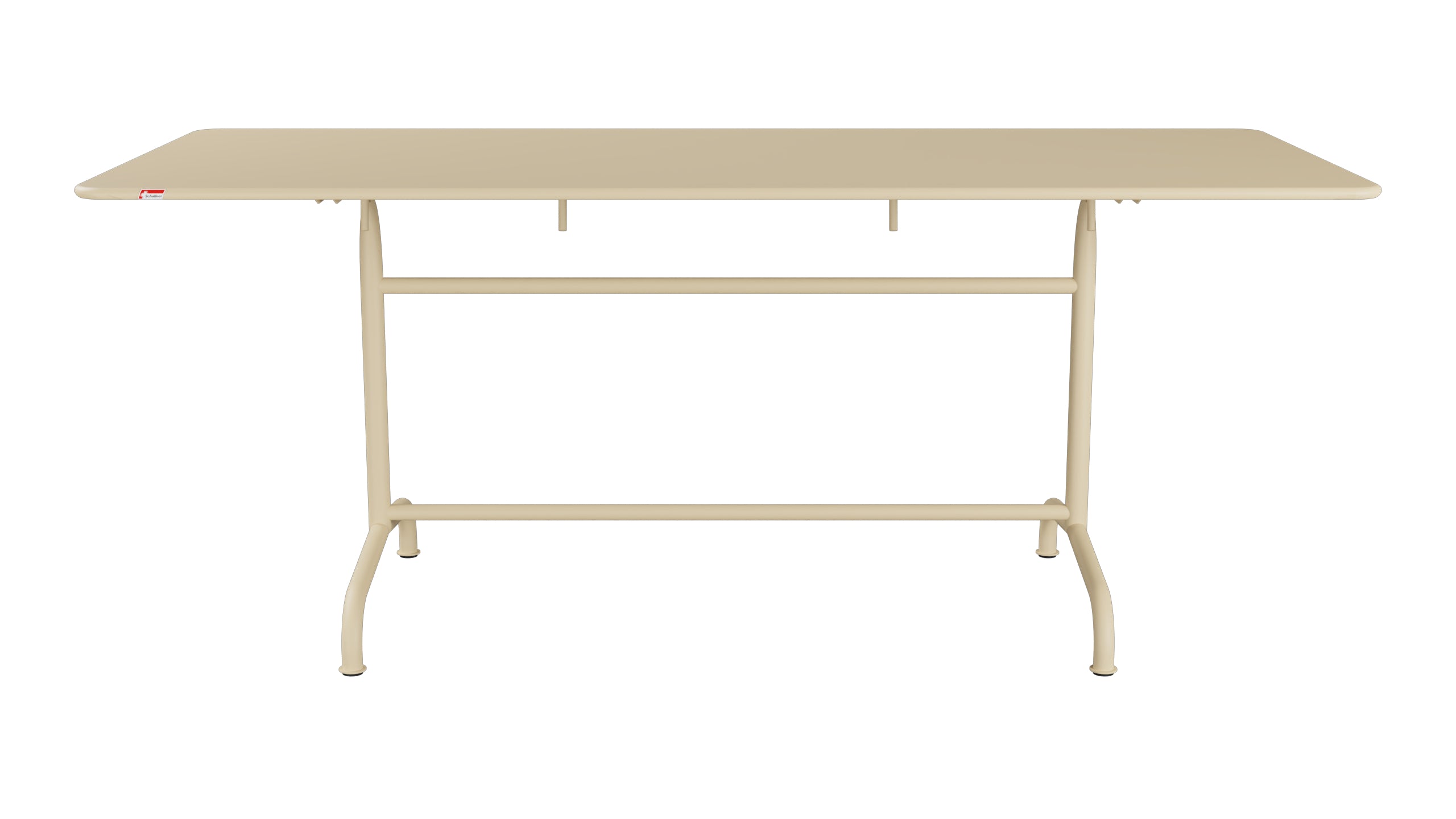 Rigi Metall-Gartentisch 180x80 klappbar in Pastellbraun präsentiert im Onlineshop von KAQTU Design AG. Gartentisch ist von Schaffner