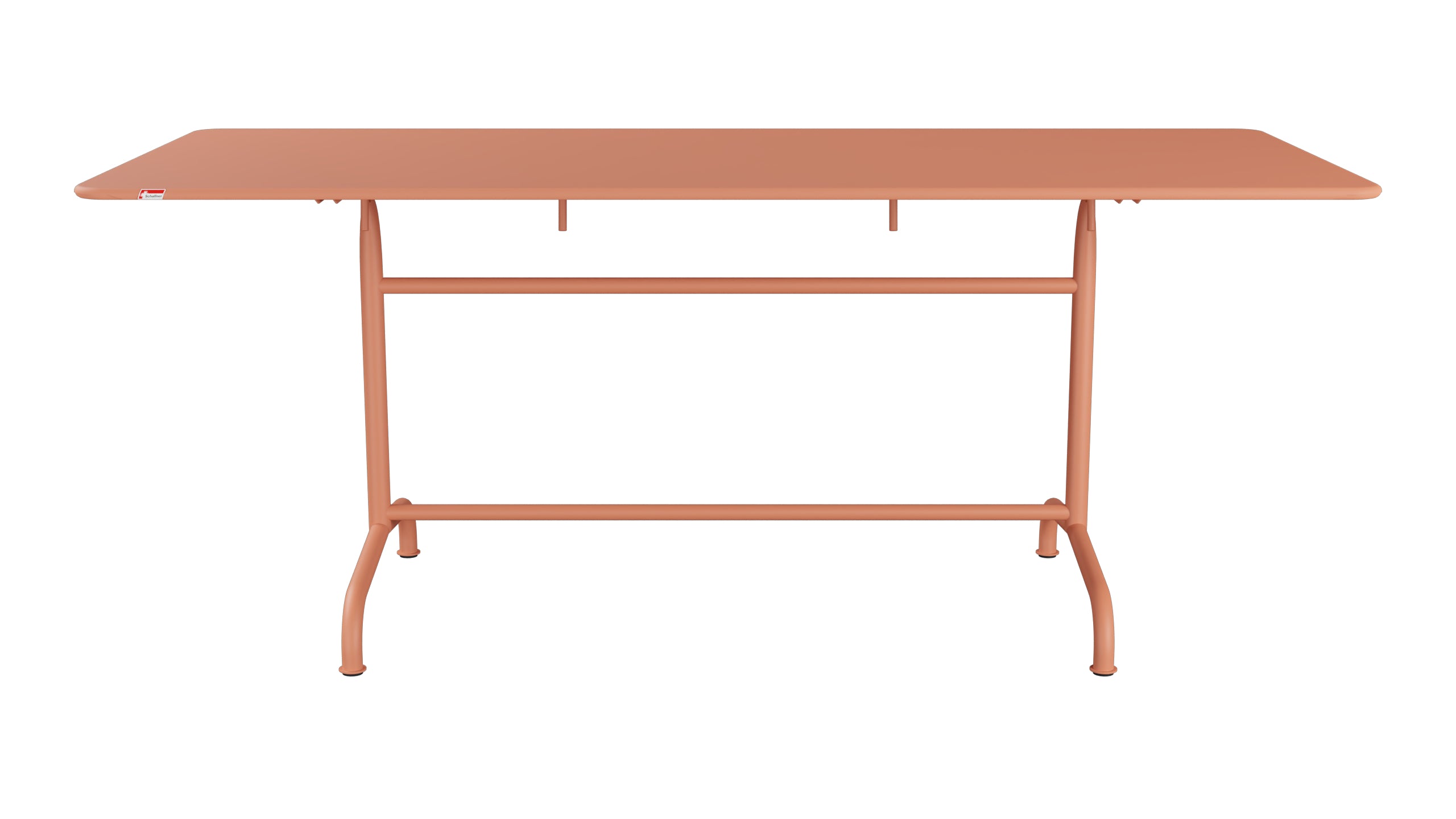 Rigi Metall-Gartentisch 180x80 klappbar in Pastellterracotta präsentiert im Onlineshop von KAQTU Design AG. Gartentisch ist von Schaffner