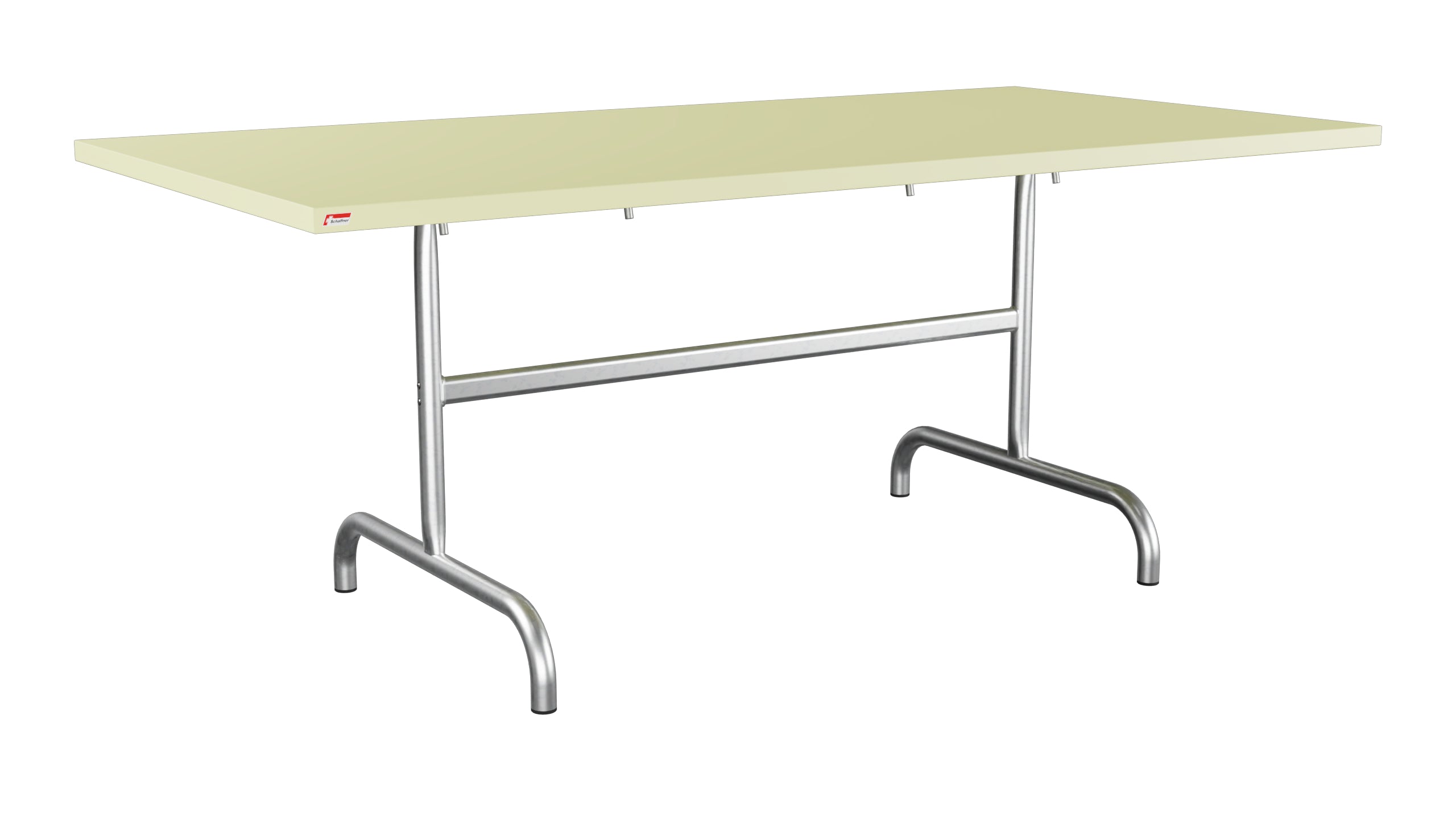 Säntis Metall-Gartentisch 180x90 klappbar in Buchsbaumgelb präsentiert im Onlineshop von KAQTU Design AG. Gartentisch ist von Schaffner