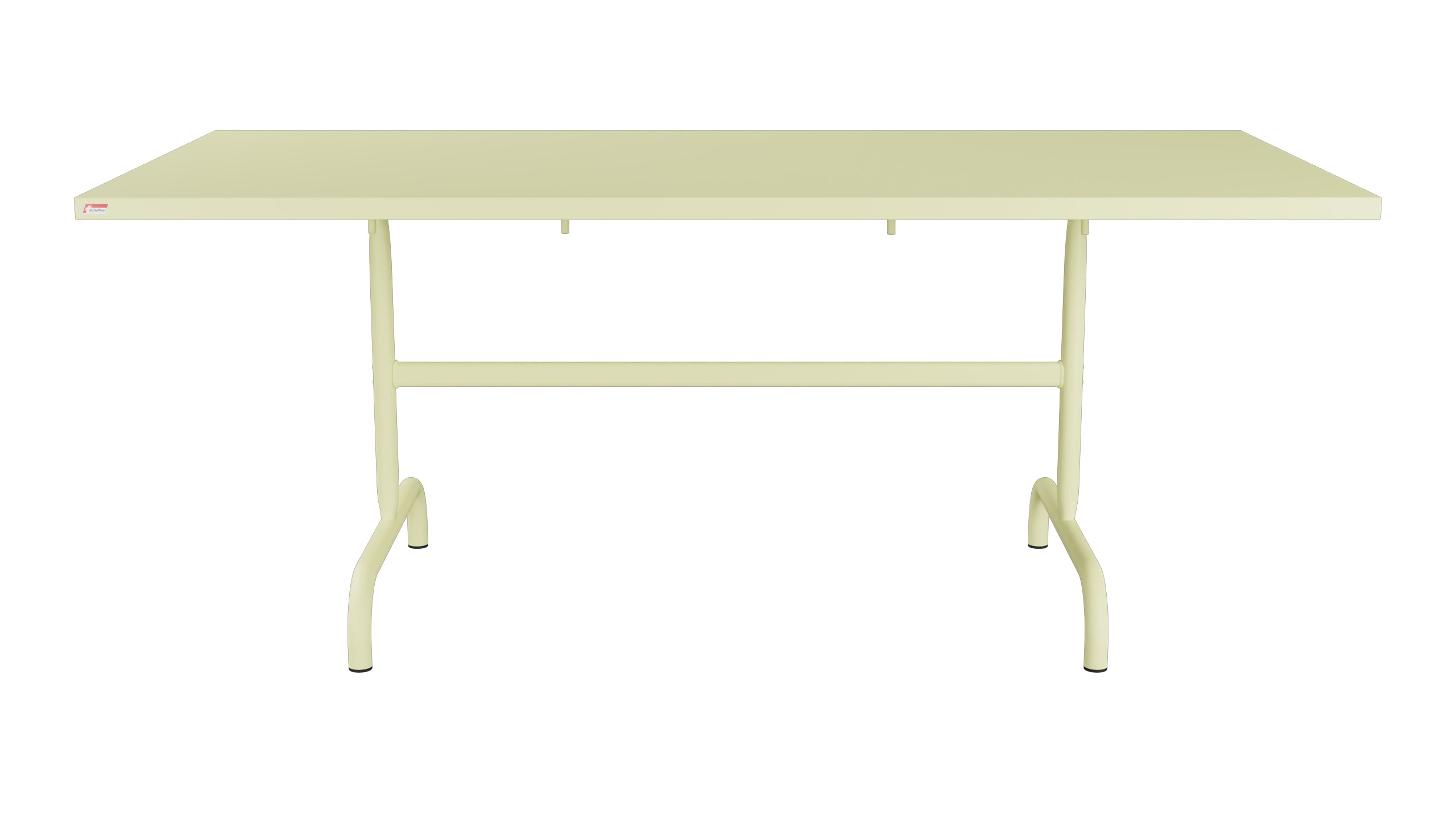 Säntis Metall-Gartentisch 180x90 klappbar in Buchsbaumgelb präsentiert im Onlineshop von KAQTU Design AG. Gartentisch ist von Schaffner