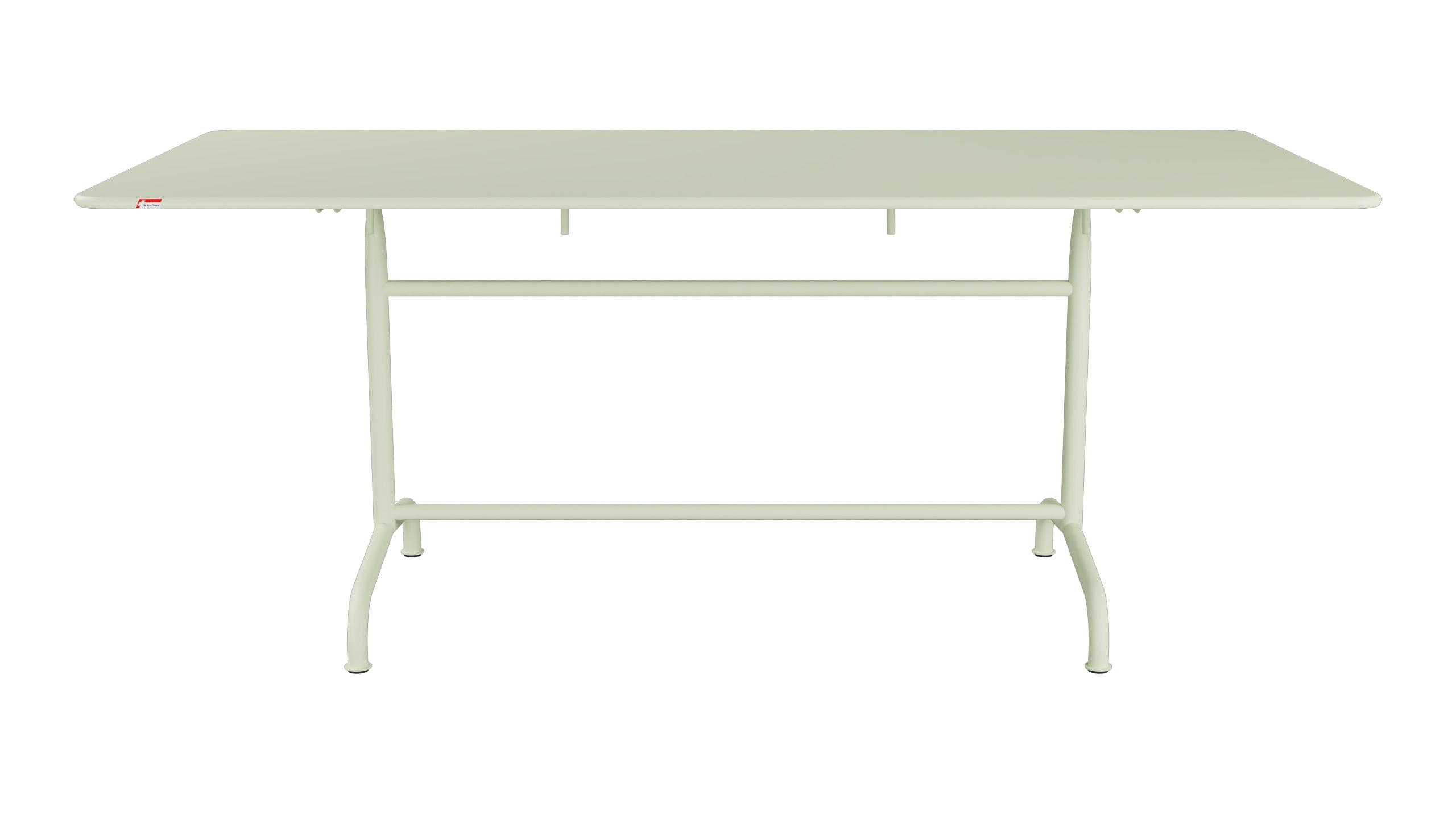 Rigi Metall-Gartentisch 180x90 klappbar in Pastellgrün präsentiert im Onlineshop von KAQTU Design AG. Gartentisch ist von Schaffner