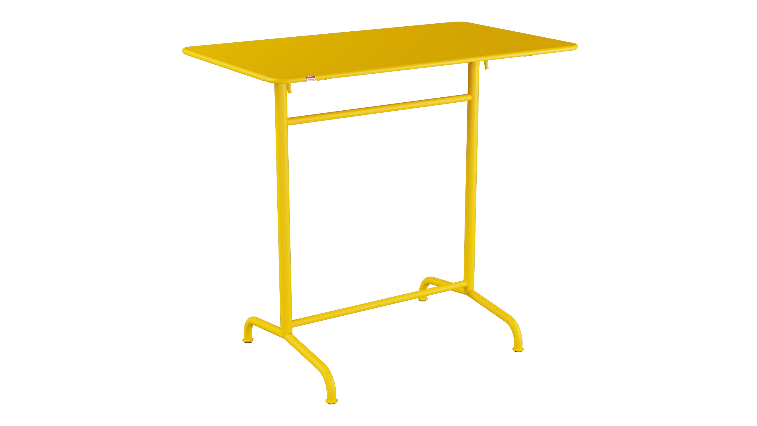 Rigi Metall-Stehtisch Outdoor 120x70 / 110 klappbar in Gelb präsentiert im Onlineshop von KAQTU Design AG. Hochtisch Outdoor ist von Schaffner