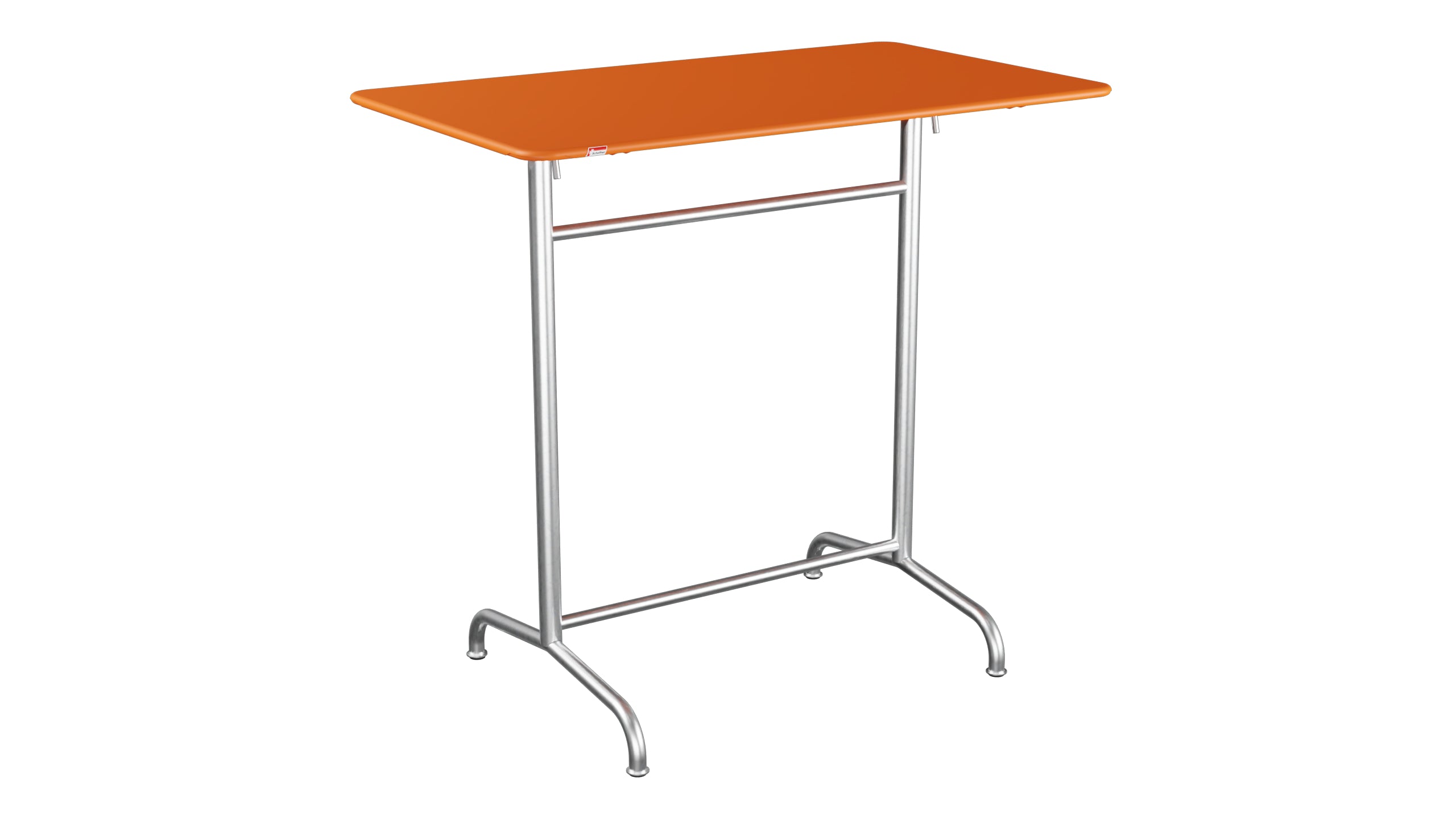 Rigi Metall-Stehtisch Outdoor 120x70 / 110 klappbar in Orange präsentiert im Onlineshop von KAQTU Design AG. Hochtisch Outdoor ist von Schaffner
