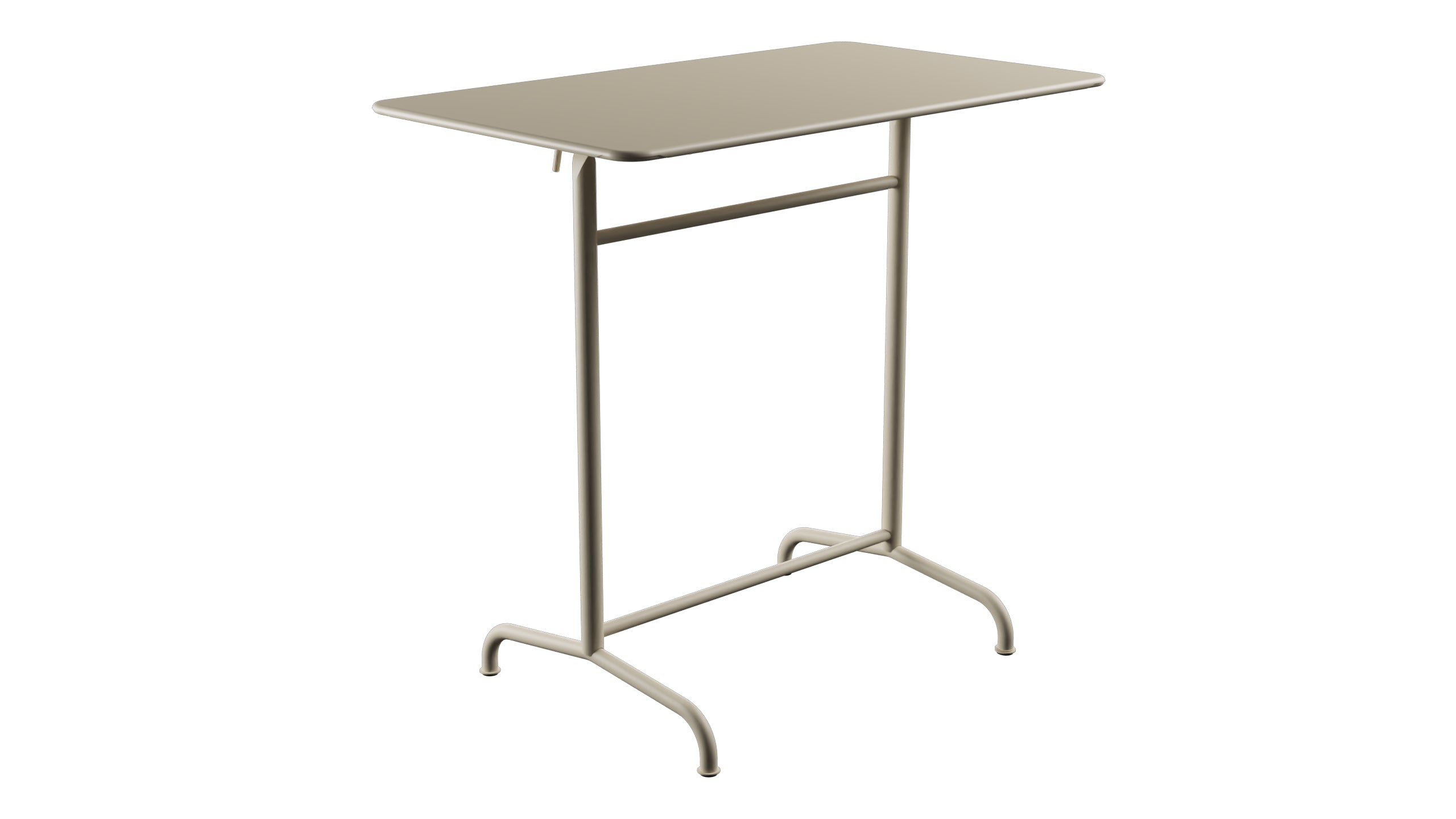 Rigi Metall-Stehtisch Outdoor 120x70 / 110 klappbar in Pastellsand präsentiert im Onlineshop von KAQTU Design AG. Hochtisch Outdoor ist von Schaffner