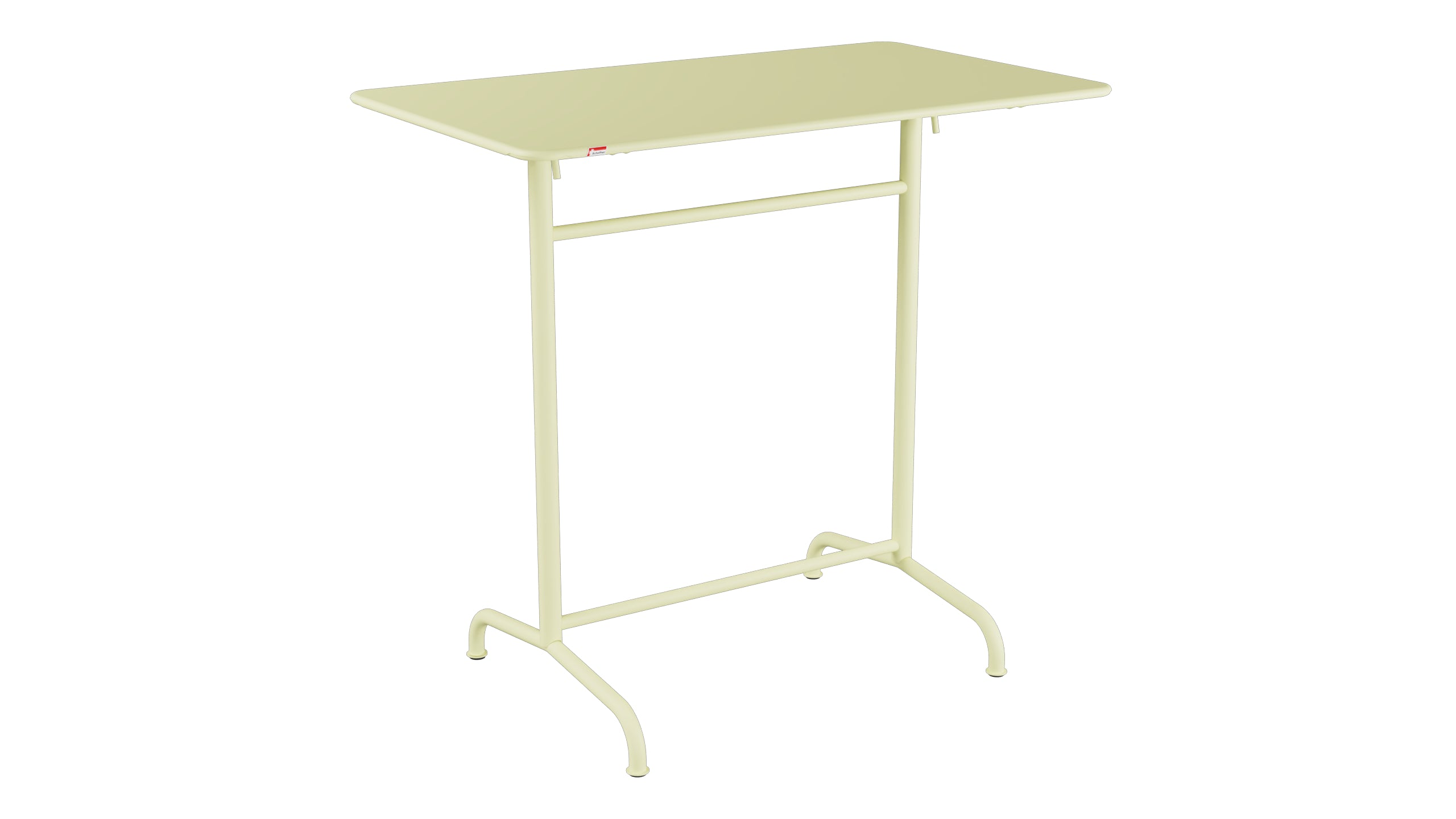 Rigi Metall-Stehtisch Outdoor 120x70 / 110 klappbar in Buchsbaumgelb präsentiert im Onlineshop von KAQTU Design AG. Hochtisch Outdoor ist von Schaffner