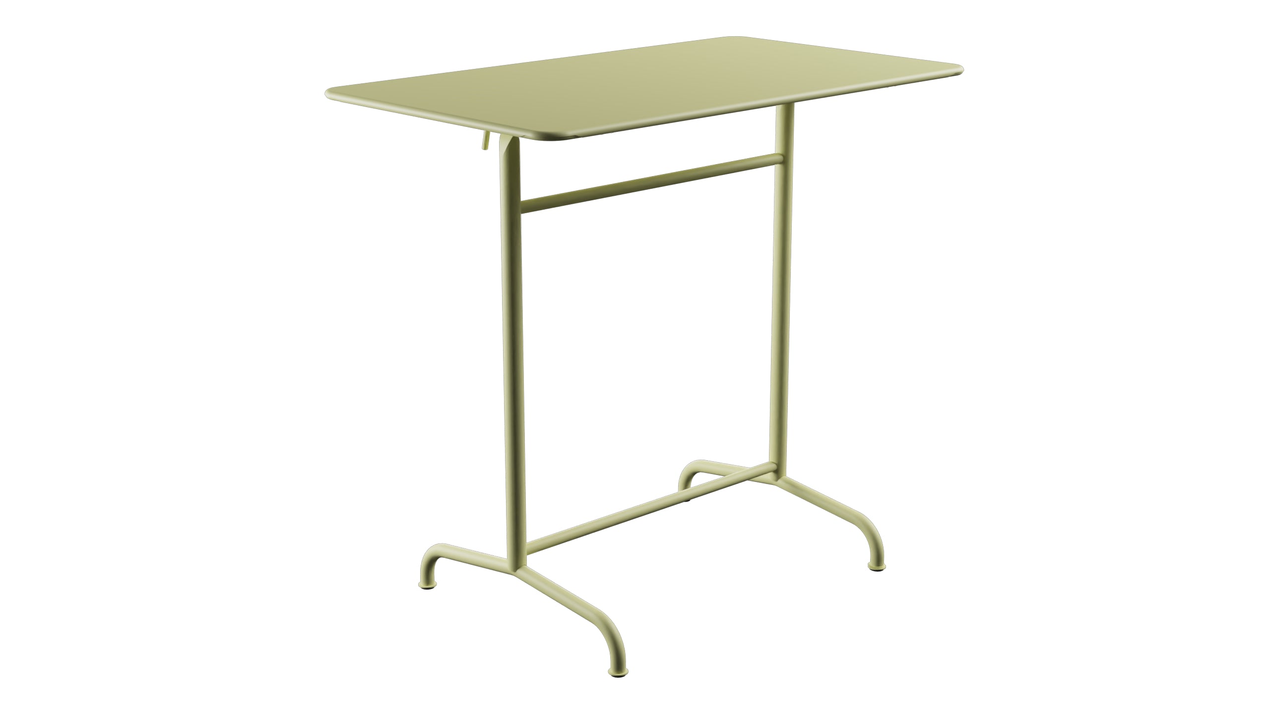 Rigi Metall-Stehtisch Outdoor 120x70 / 110 klappbar in Buchsbaumgelb präsentiert im Onlineshop von KAQTU Design AG. Hochtisch Outdoor ist von Schaffner