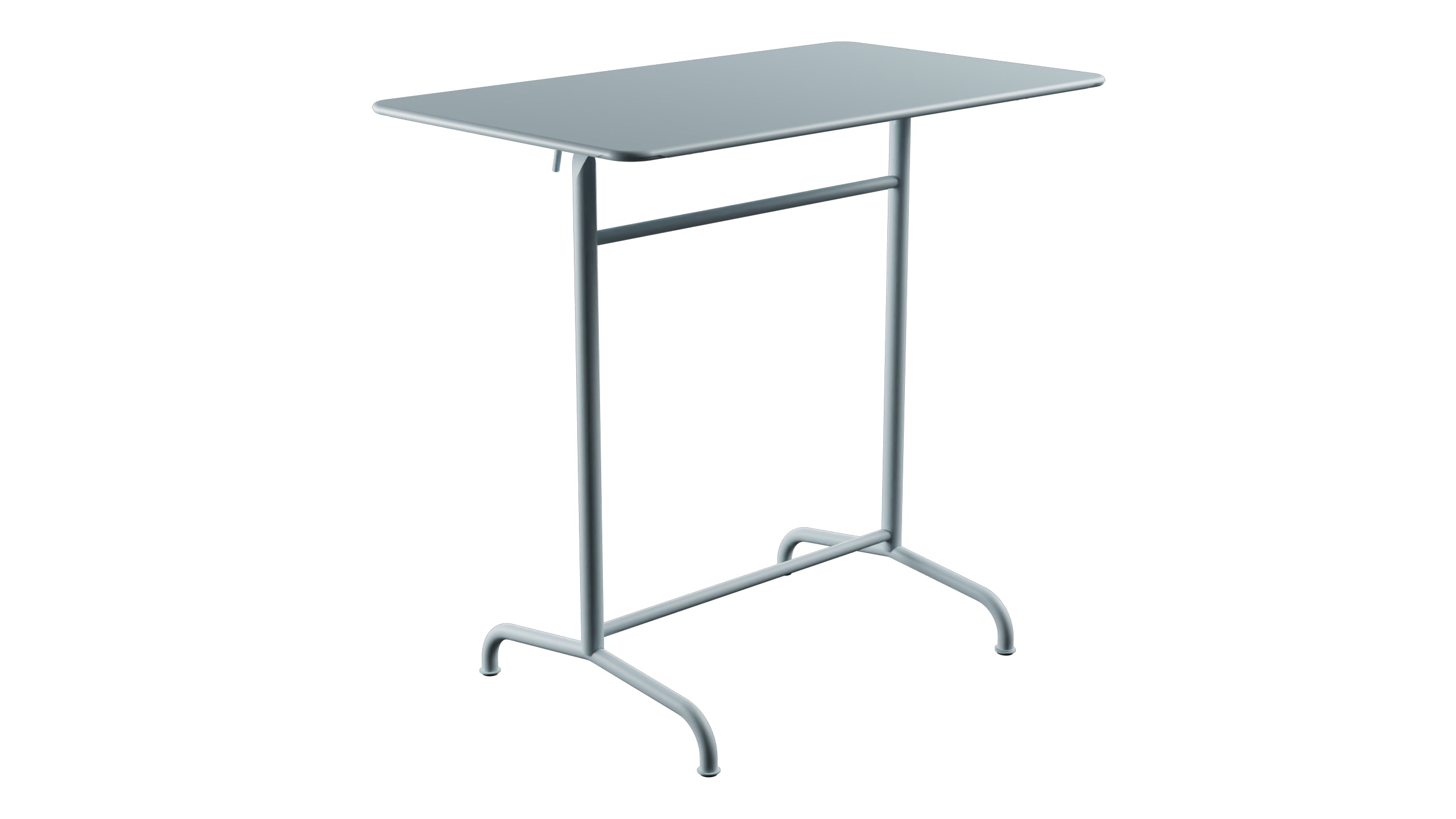 Rigi Metall-Stehtisch Outdoor 120x70 / 110 klappbar in Pastellblau präsentiert im Onlineshop von KAQTU Design AG. Hochtisch Outdoor ist von Schaffner