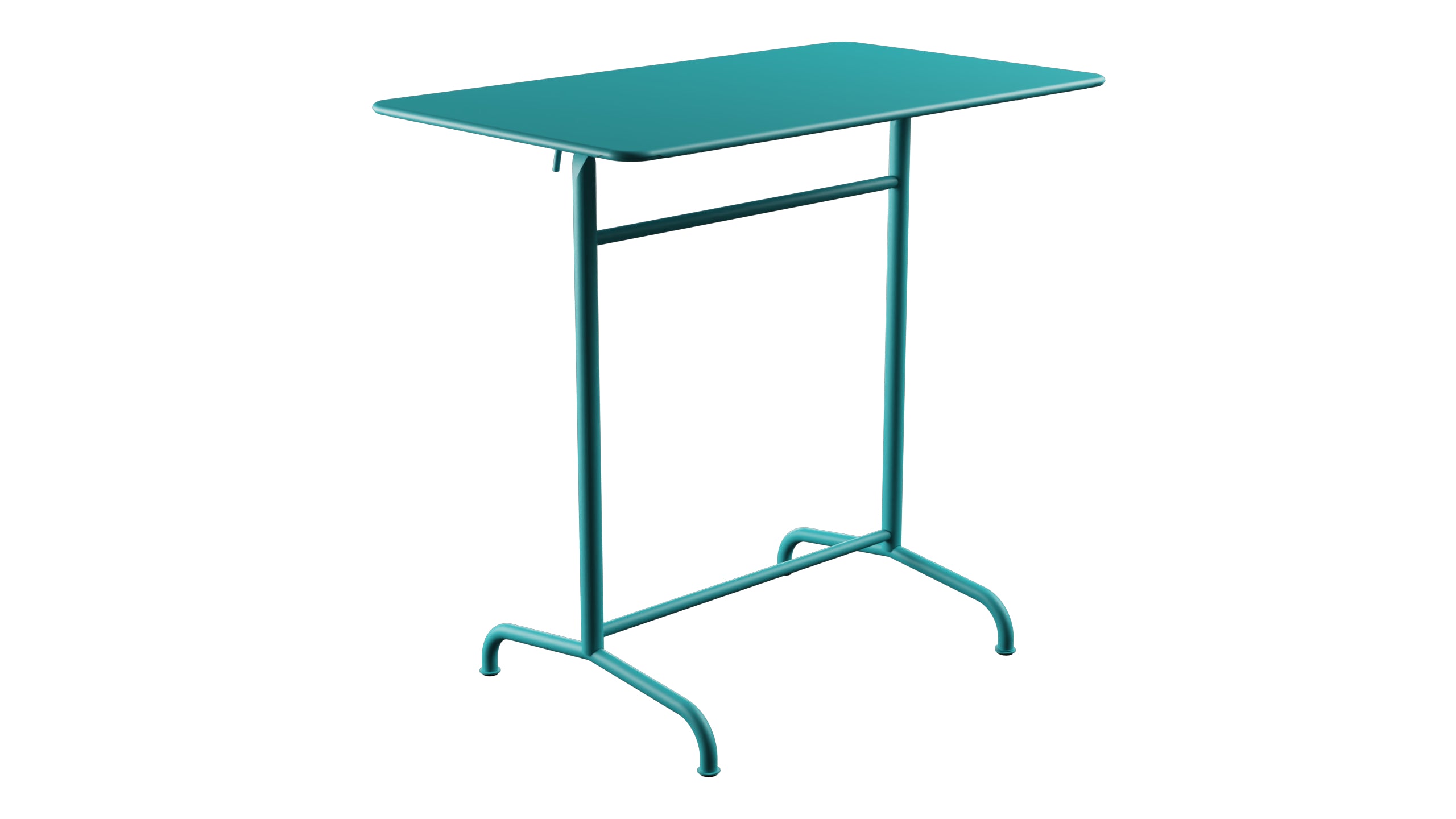 Rigi Metall-Stehtisch Outdoor 120x70 / 110 klappbar in Türkis präsentiert im Onlineshop von KAQTU Design AG. Hochtisch Outdoor ist von Schaffner