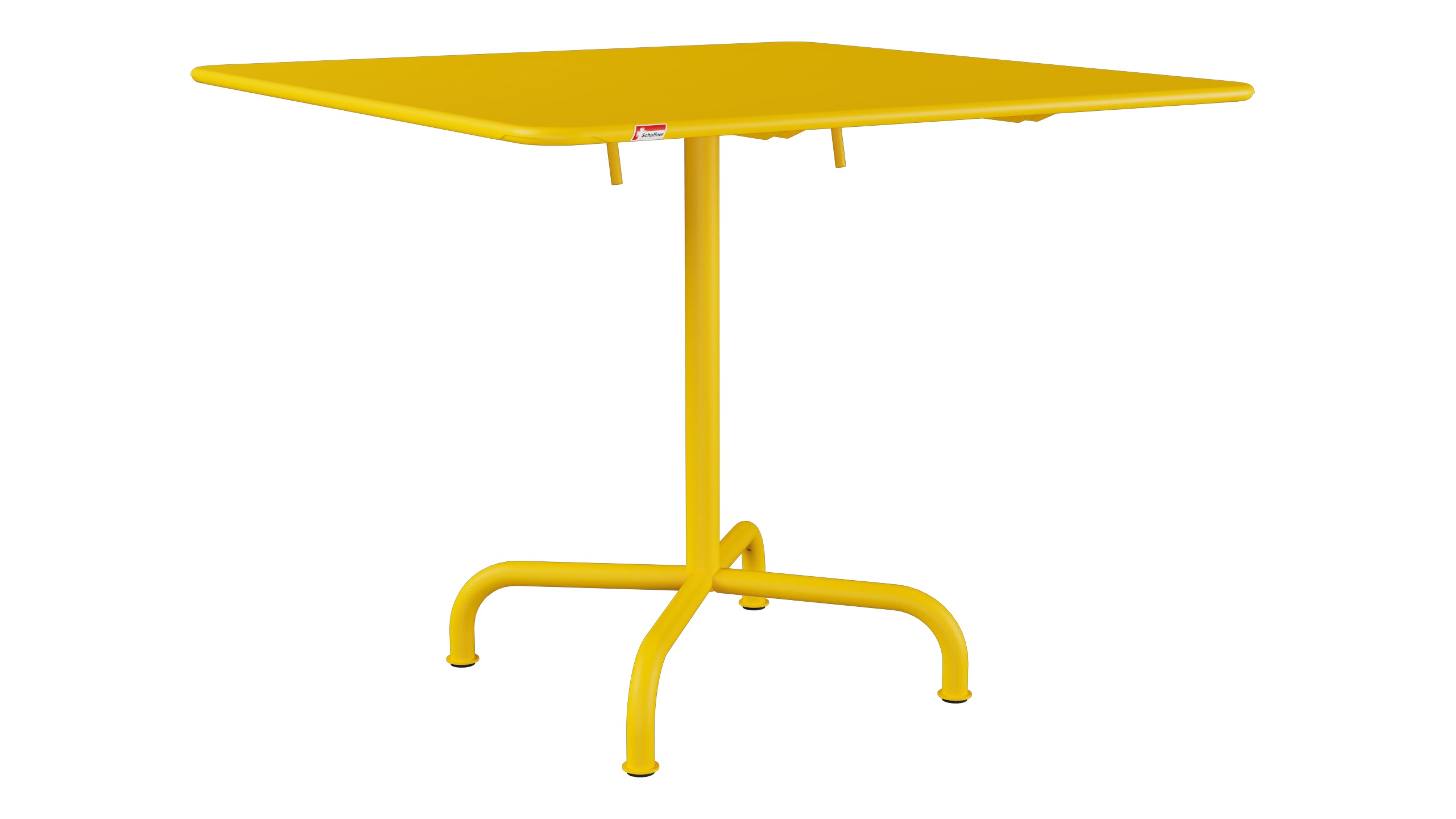Rigi Metall-Gartentisch 90x90 klappbar in Gelb präsentiert im Onlineshop von KAQTU Design AG. Gartentisch ist von Schaffner