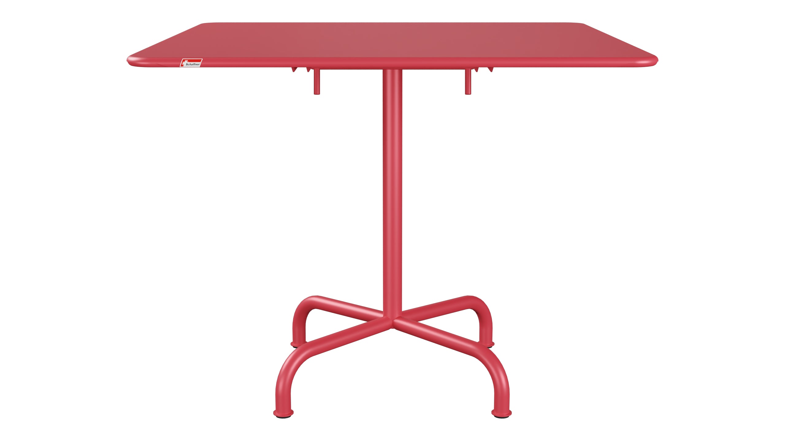 Rigi Metall-Gartentisch 90x90 klappbar in Ahornrot präsentiert im Onlineshop von KAQTU Design AG. Gartentisch ist von Schaffner