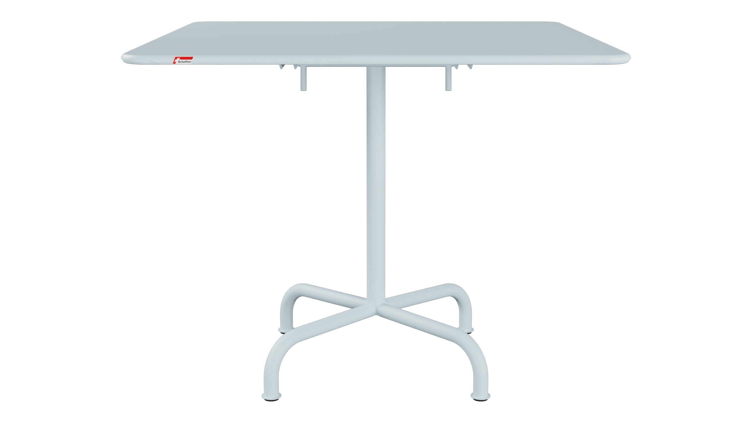 Rigi Metall-Gartentisch 90x90 klappbar in Pastellblau präsentiert im Onlineshop von KAQTU Design AG. Gartentisch ist von Schaffner