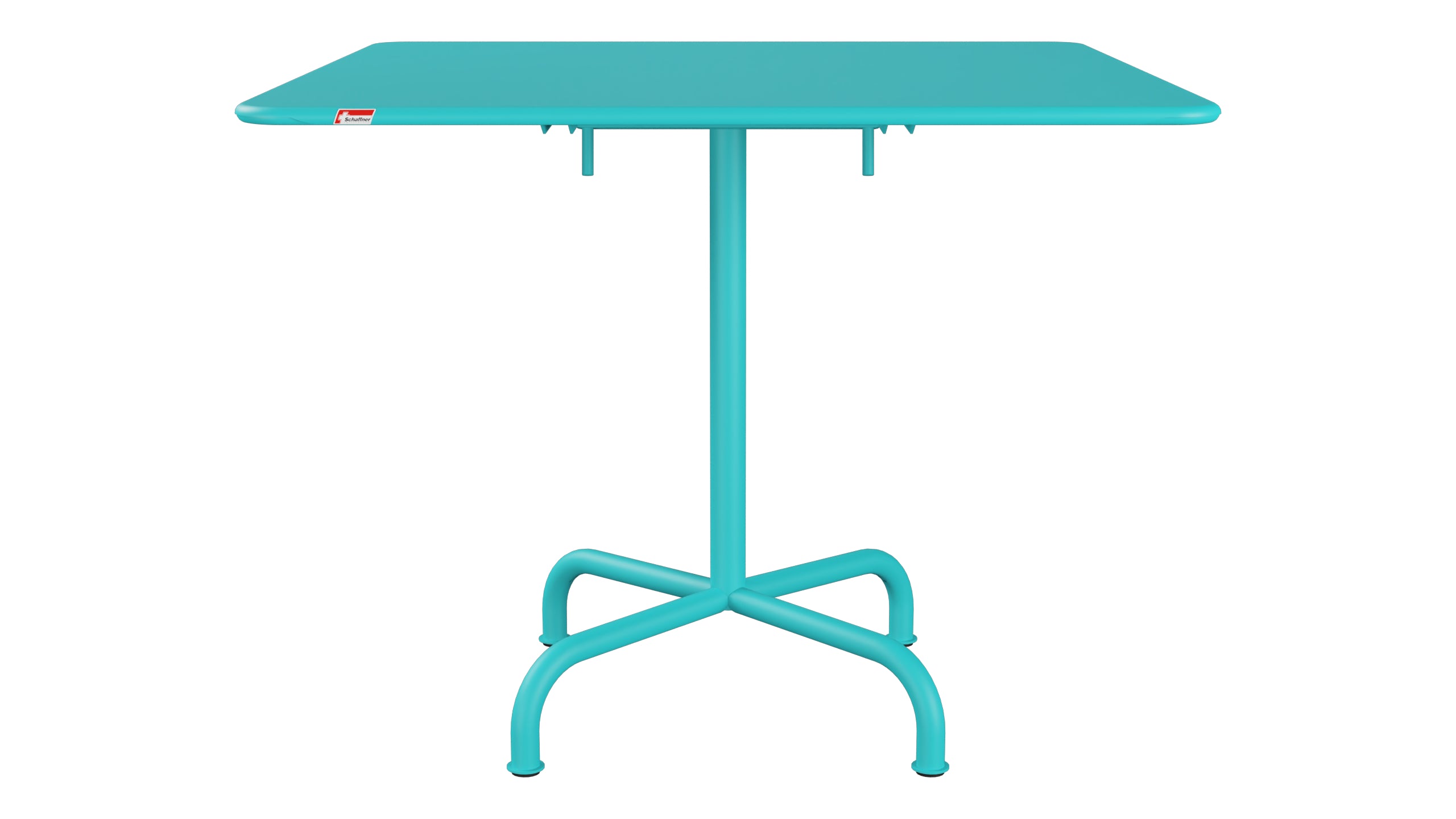 Rigi Metall-Gartentisch 90x90 klappbar in Türkis präsentiert im Onlineshop von KAQTU Design AG. Gartentisch ist von Schaffner