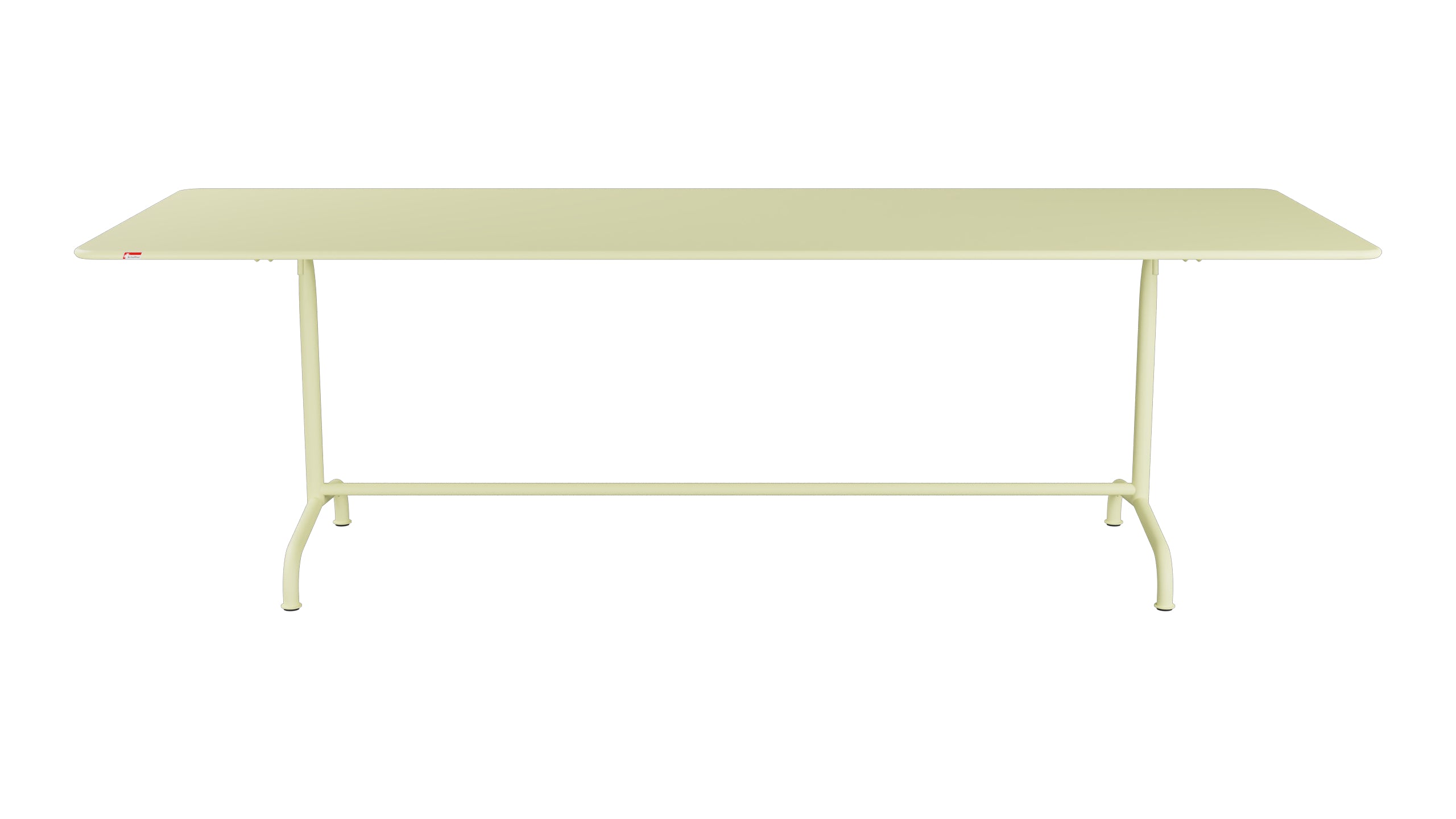 Rigi Metall-Gartentisch 240x90 klappbar in Buchsbaumgelb präsentiert im Onlineshop von KAQTU Design AG. Gartentisch ist von Schaffner