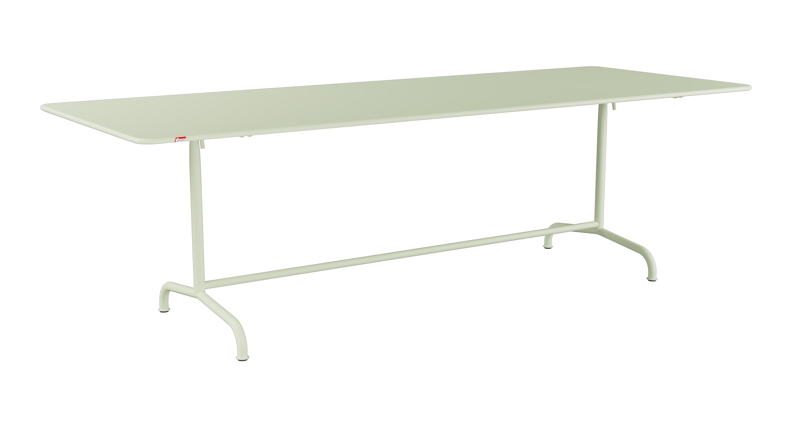 Rigi Metall-Gartentisch 240x90 klappbar in Pastellgrün präsentiert im Onlineshop von KAQTU Design AG. Gartentisch ist von Schaffner