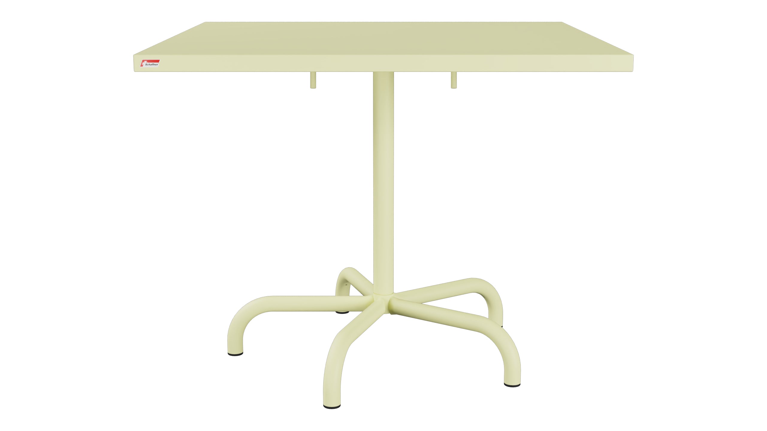 Säntis Metall-Gartentisch 90x90 klappbar in Buchsbaumgelb präsentiert im Onlineshop von KAQTU Design AG. Gartentisch ist von Schaffner