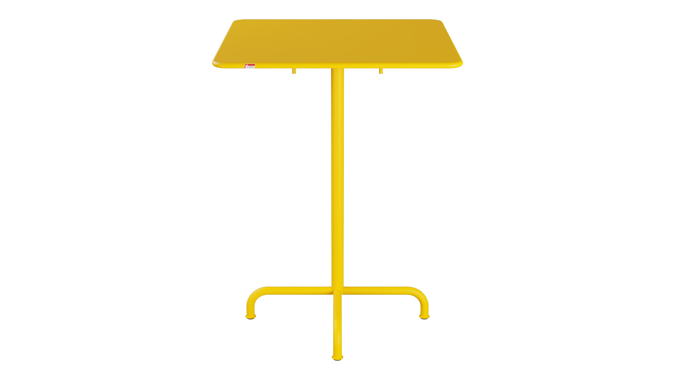 Rigi Metall-Stehtisch Outdoor 80x80 / 110 klappbar in Gelb präsentiert im Onlineshop von KAQTU Design AG. Hochtisch Outdoor ist von Schaffner