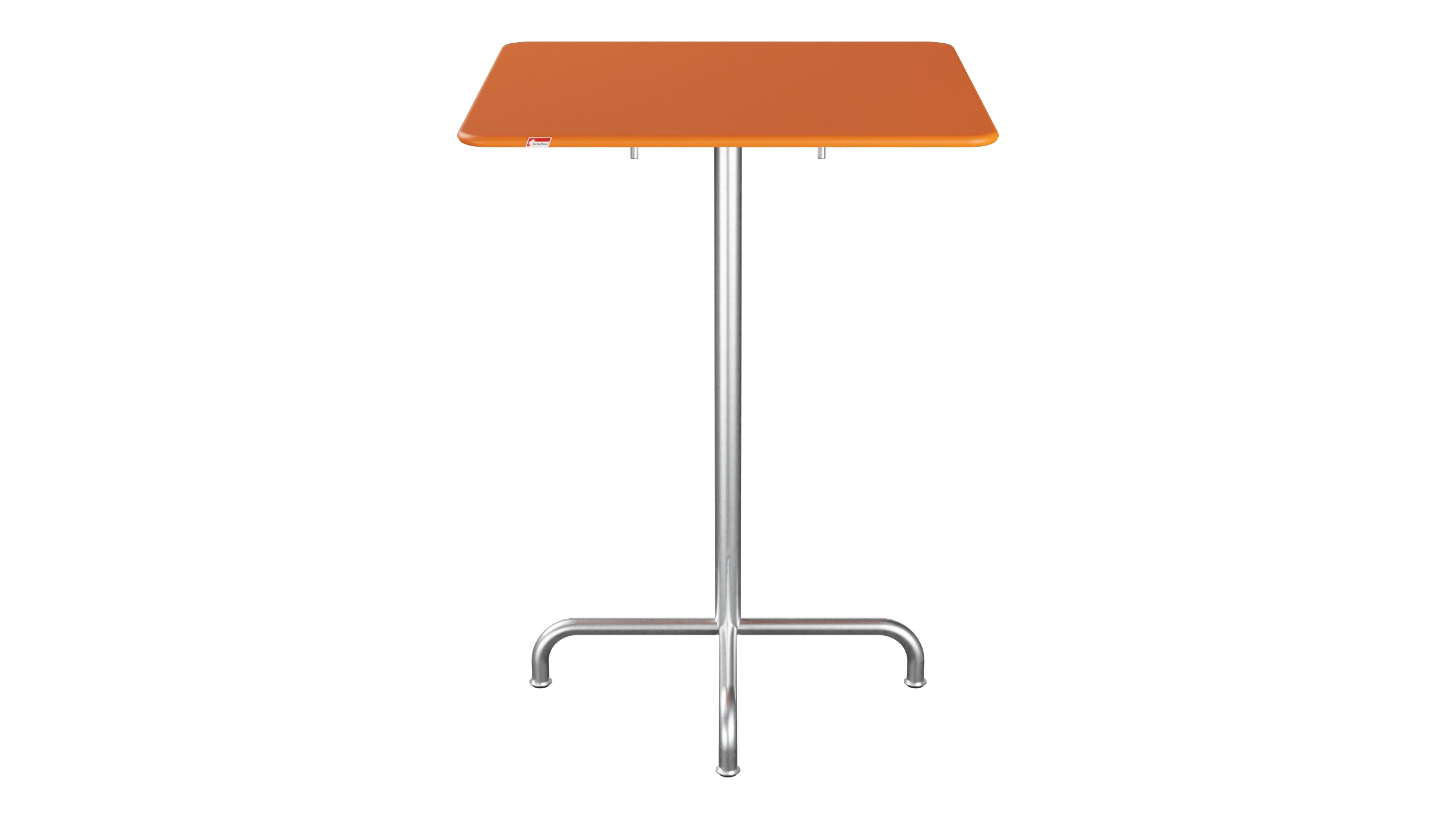 Rigi Metall-Stehtisch Outdoor 80x80 / 110 klappbar in Orange präsentiert im Onlineshop von KAQTU Design AG. Hochtisch Outdoor ist von Schaffner