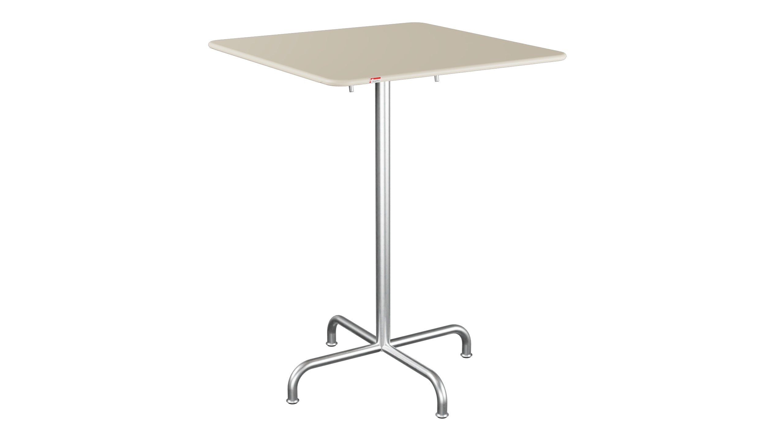 Rigi Metall-Stehtisch Outdoor 80x80 / 110 klappbar in Pastellsand präsentiert im Onlineshop von KAQTU Design AG. Hochtisch Outdoor ist von Schaffner