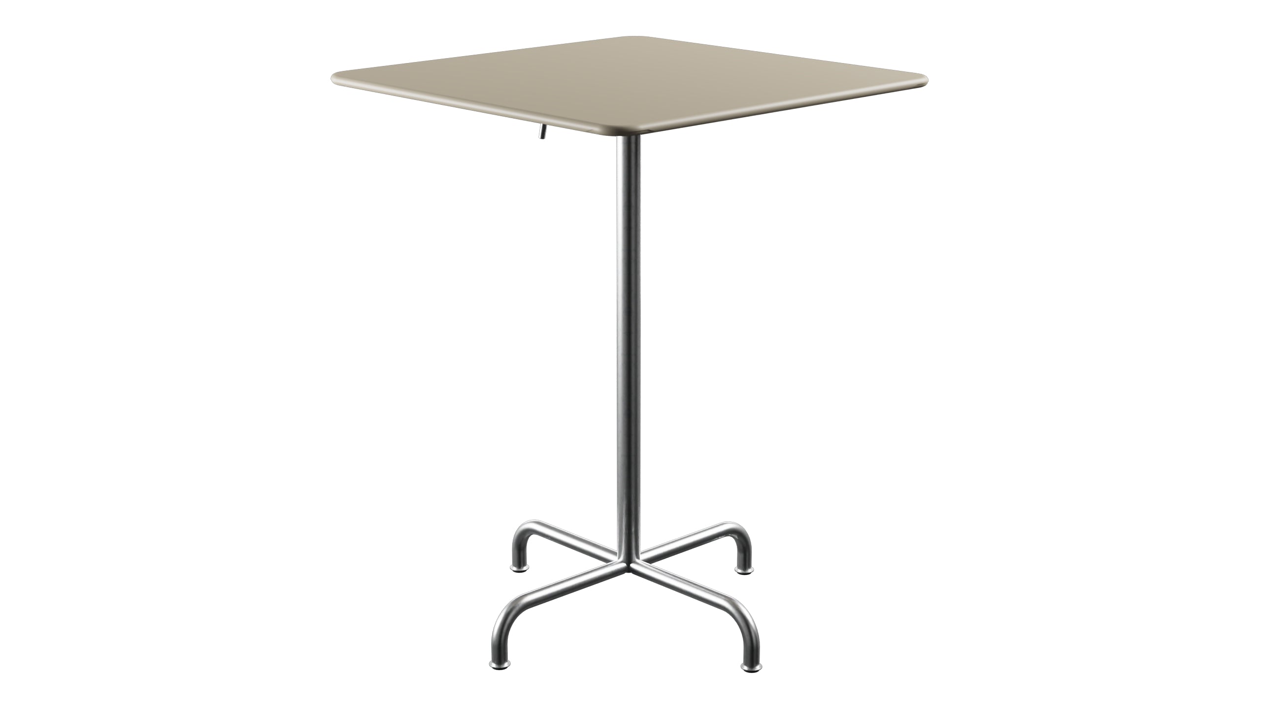 Rigi Metall-Stehtisch Outdoor 80x80 / 110 klappbar in Pastellsand präsentiert im Onlineshop von KAQTU Design AG. Hochtisch Outdoor ist von Schaffner