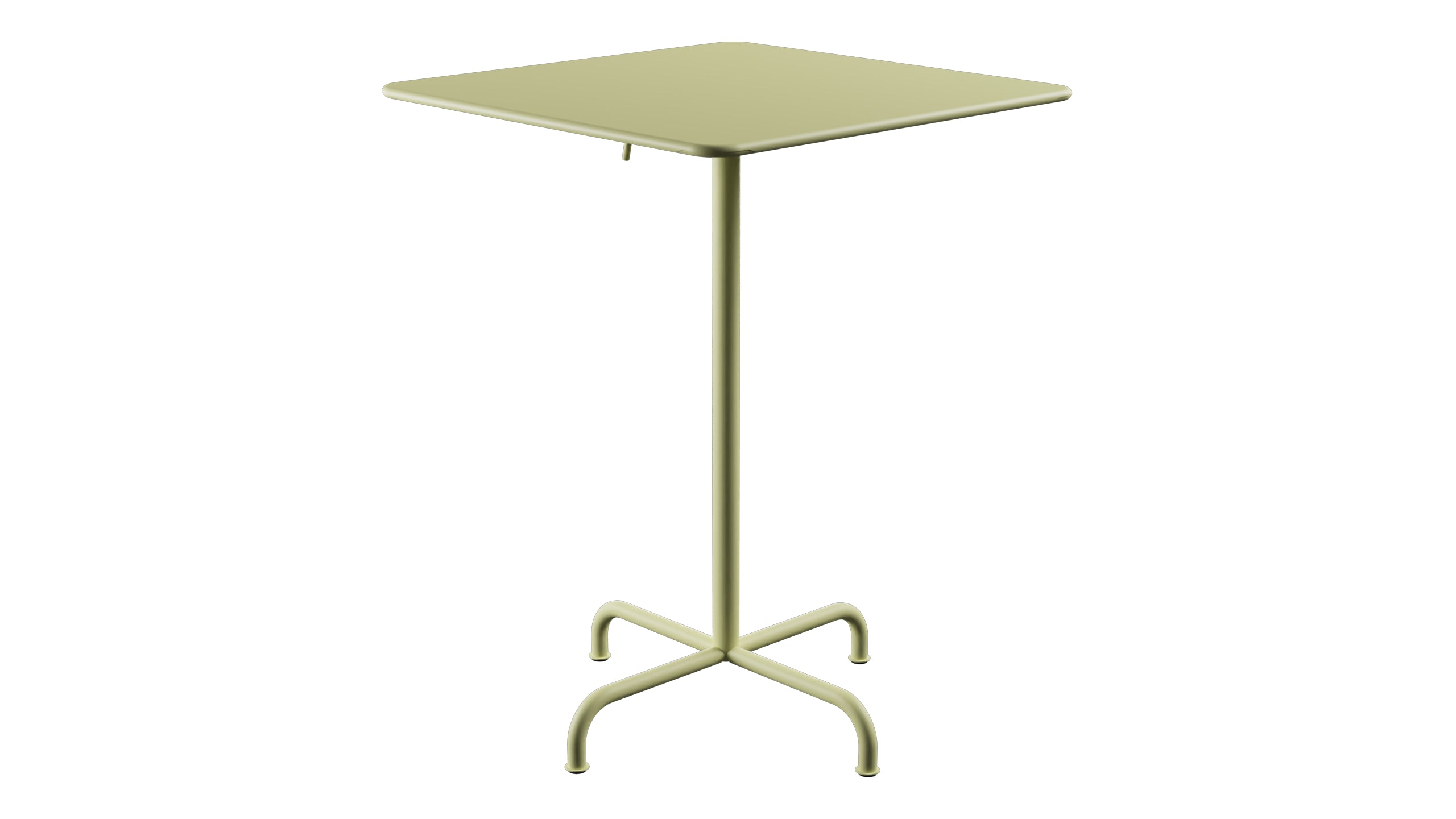 Rigi Metall-Stehtisch Outdoor 80x80 / 110 klappbar in Buchsbaumgelb präsentiert im Onlineshop von KAQTU Design AG. Hochtisch Outdoor ist von Schaffner