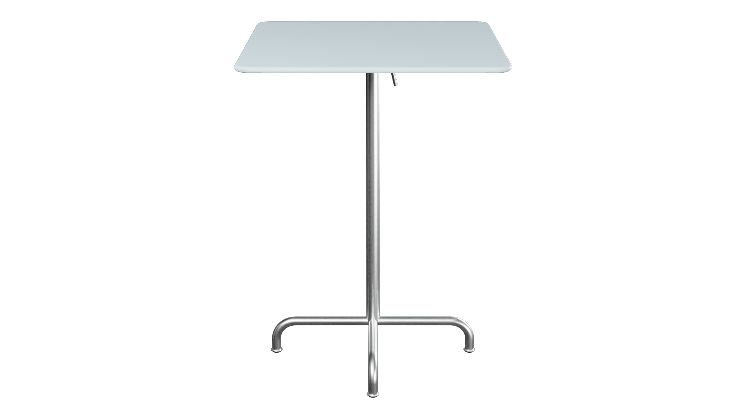 Rigi Metall-Stehtisch Outdoor 80x80 / 110 klappbar in Pastellblau präsentiert im Onlineshop von KAQTU Design AG. Hochtisch Outdoor ist von Schaffner