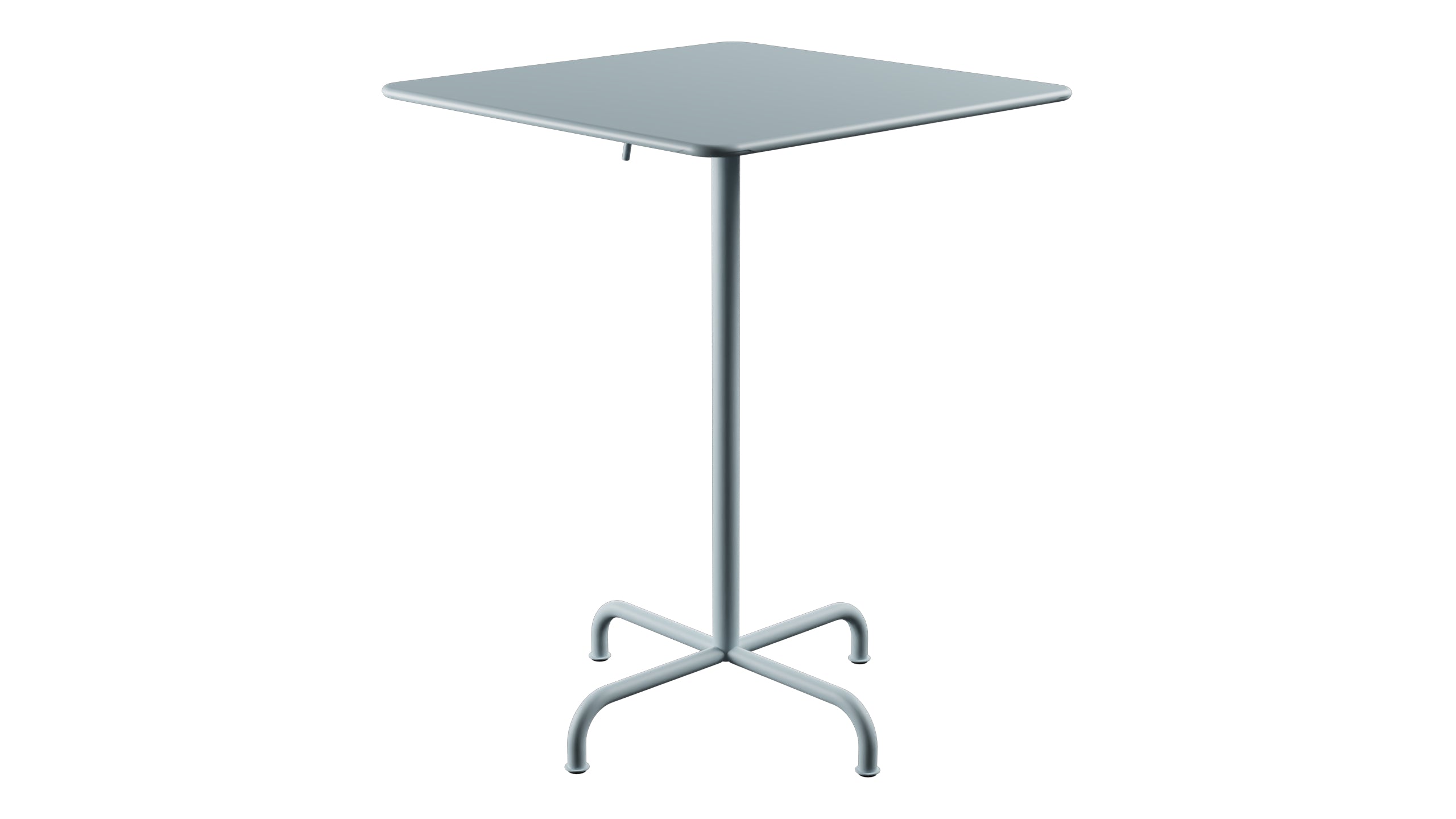 Rigi Metall-Stehtisch Outdoor 80x80 / 110 klappbar in Pastellblau präsentiert im Onlineshop von KAQTU Design AG. Hochtisch Outdoor ist von Schaffner