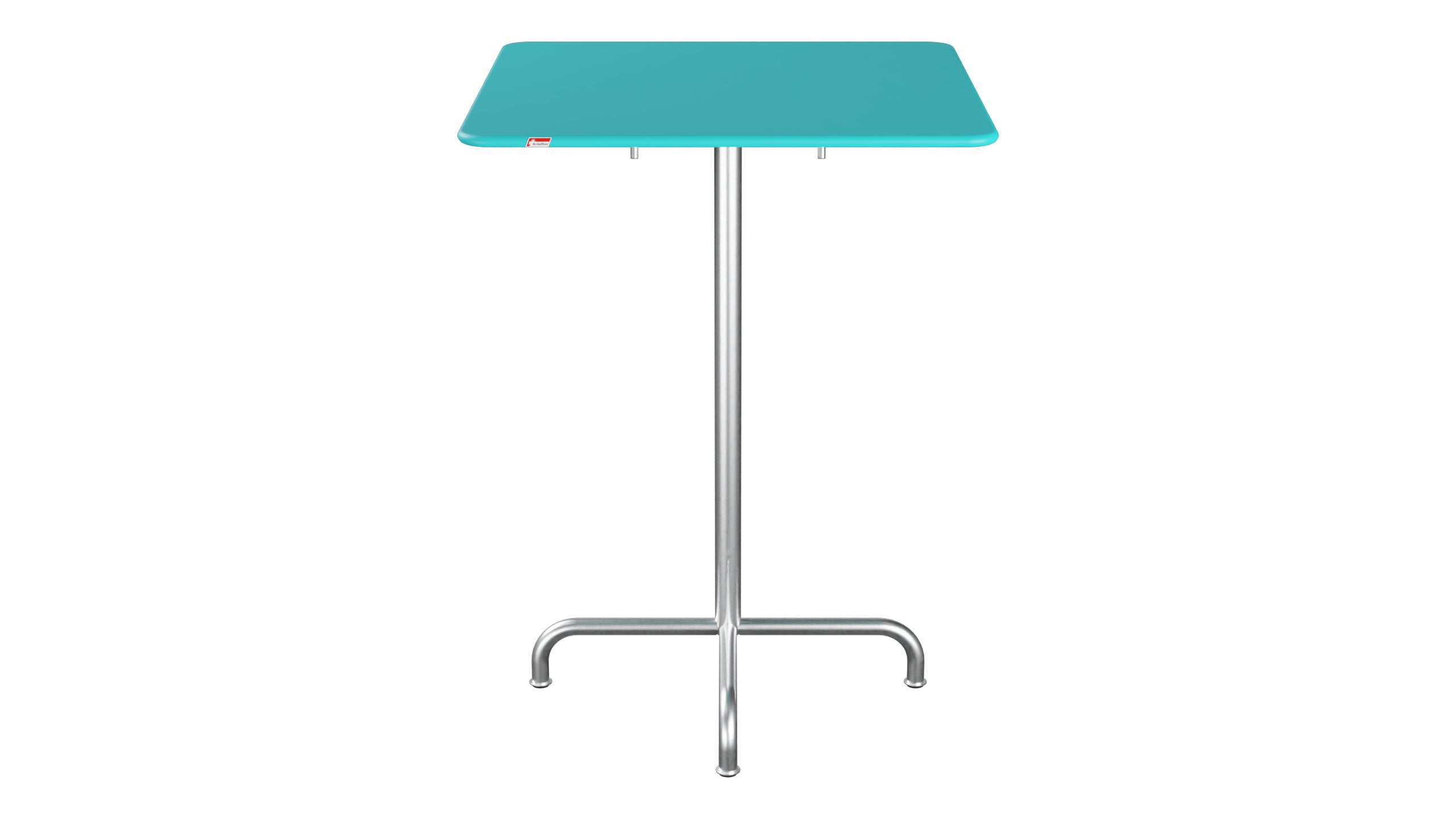 Rigi Metall-Stehtisch Outdoor 80x80 / 110 klappbar in Türkis präsentiert im Onlineshop von KAQTU Design AG. Hochtisch Outdoor ist von Schaffner