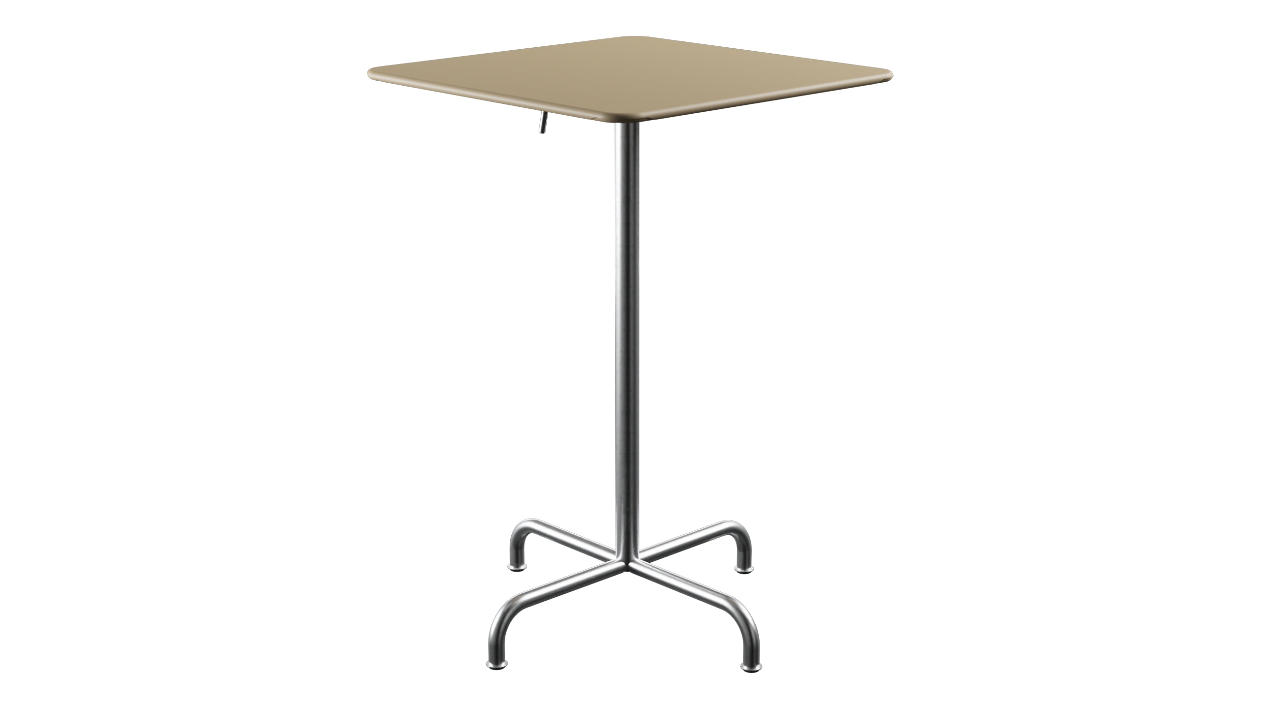 Rigi Metall-Stehtisch Outdoor 70x70 / 110 klappbar in Pastellbraun präsentiert im Onlineshop von KAQTU Design AG. Hochtisch Outdoor ist von Schaffner