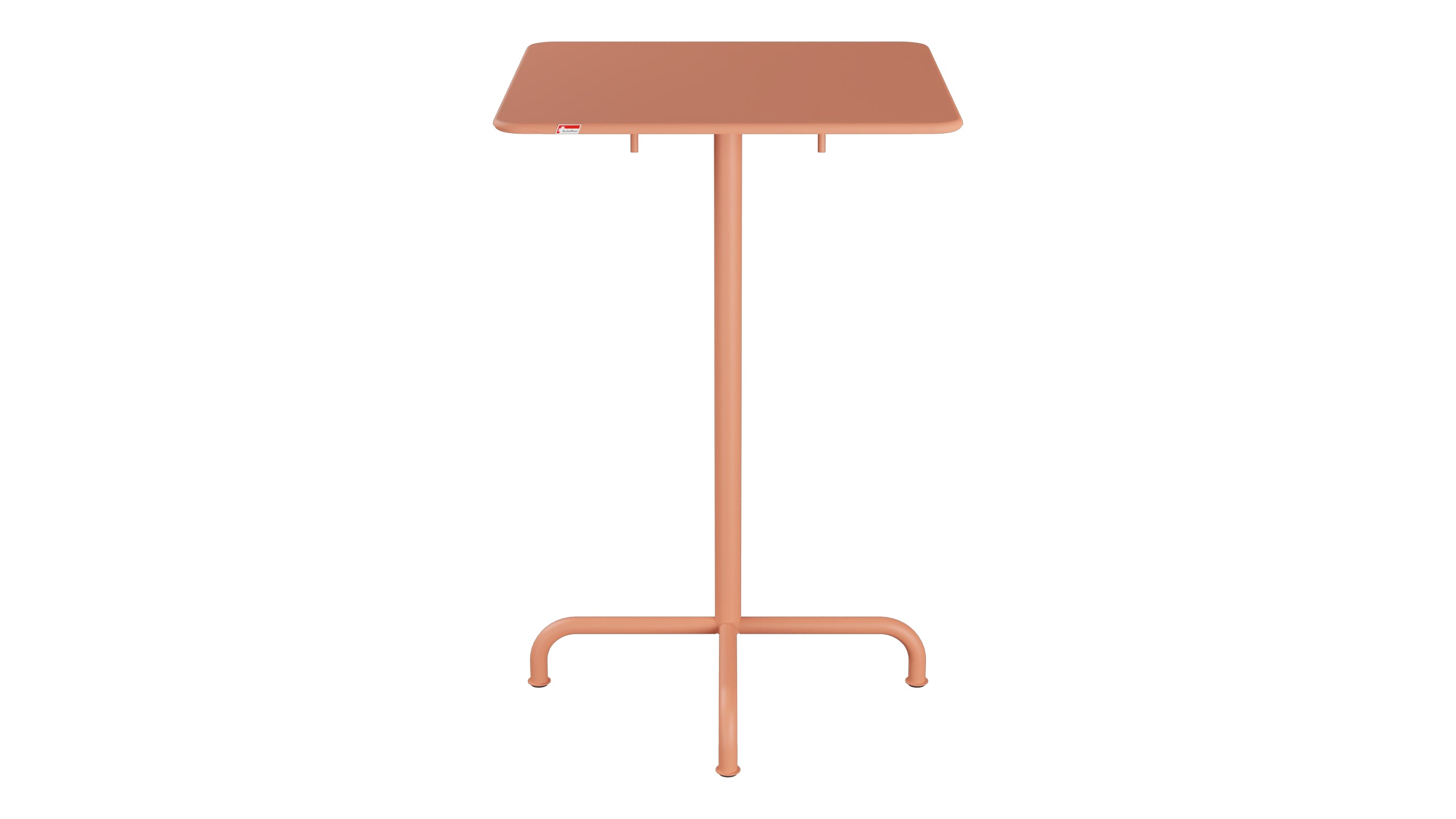 Rigi Metall-Stehtisch Outdoor 70x70 / 110 klappbar in Pastellterracotta präsentiert im Onlineshop von KAQTU Design AG. Hochtisch Outdoor ist von Schaffner
