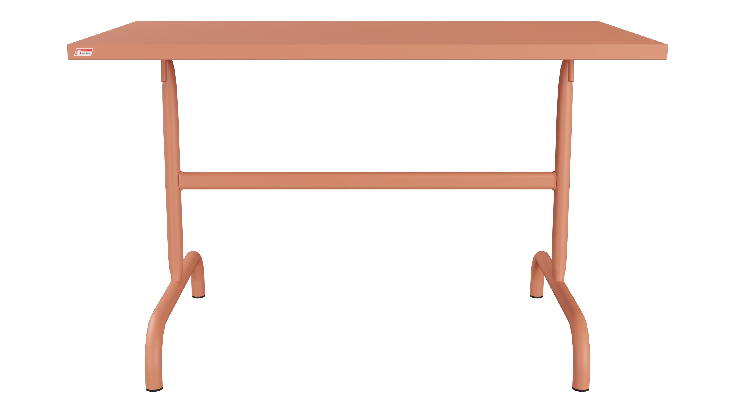 Säntis Metall-Gartentisch 117x70 klappbar in Pastellterracotta präsentiert im Onlineshop von KAQTU Design AG. Gartentisch ist von Schaffner