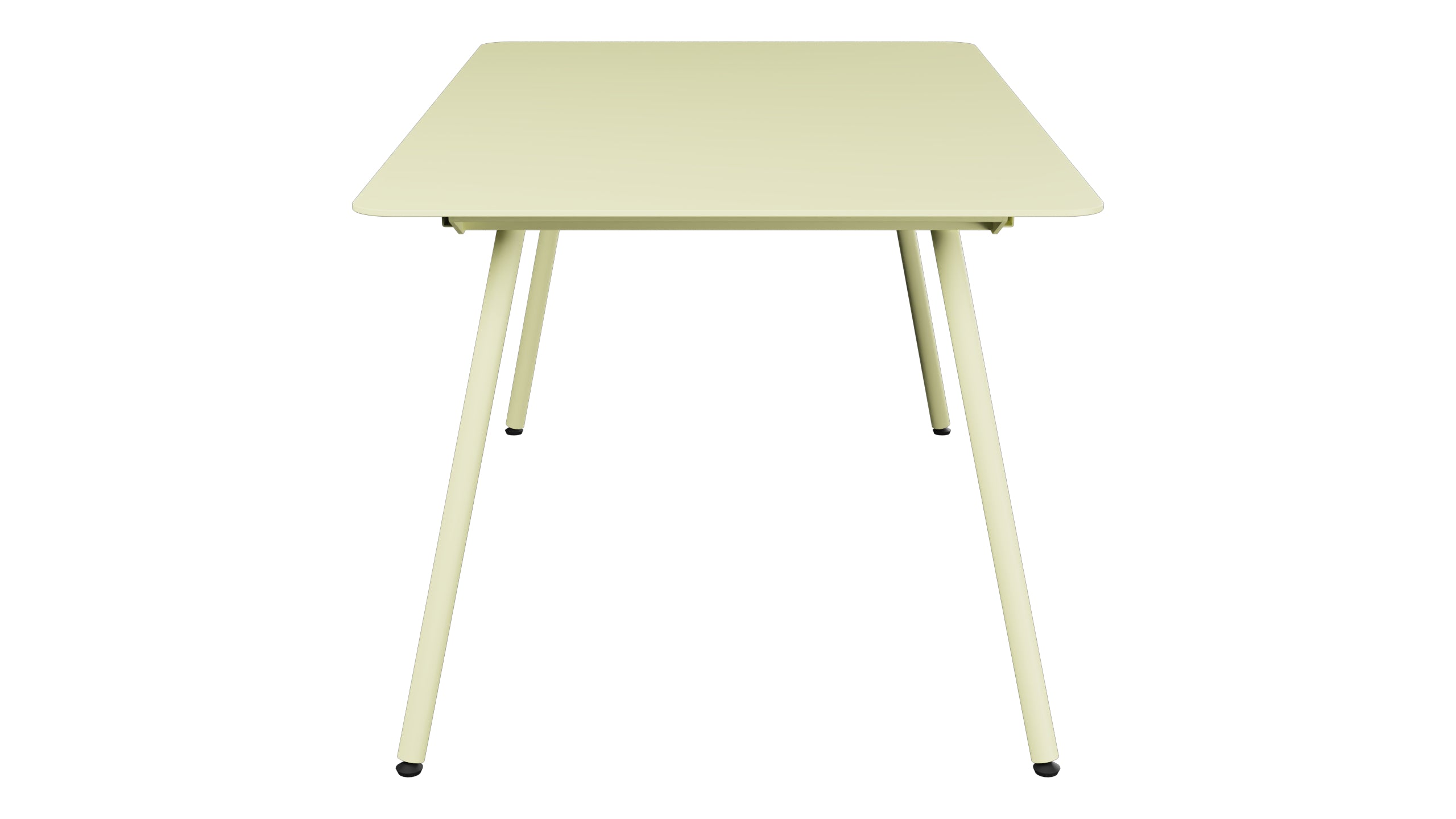 Locarno Glasfaser-Gartentisch 160x90 gerundete Ecken in Buchsbaumgelb präsentiert im Onlineshop von KAQTU Design AG. Gartentisch ist von Schaffner