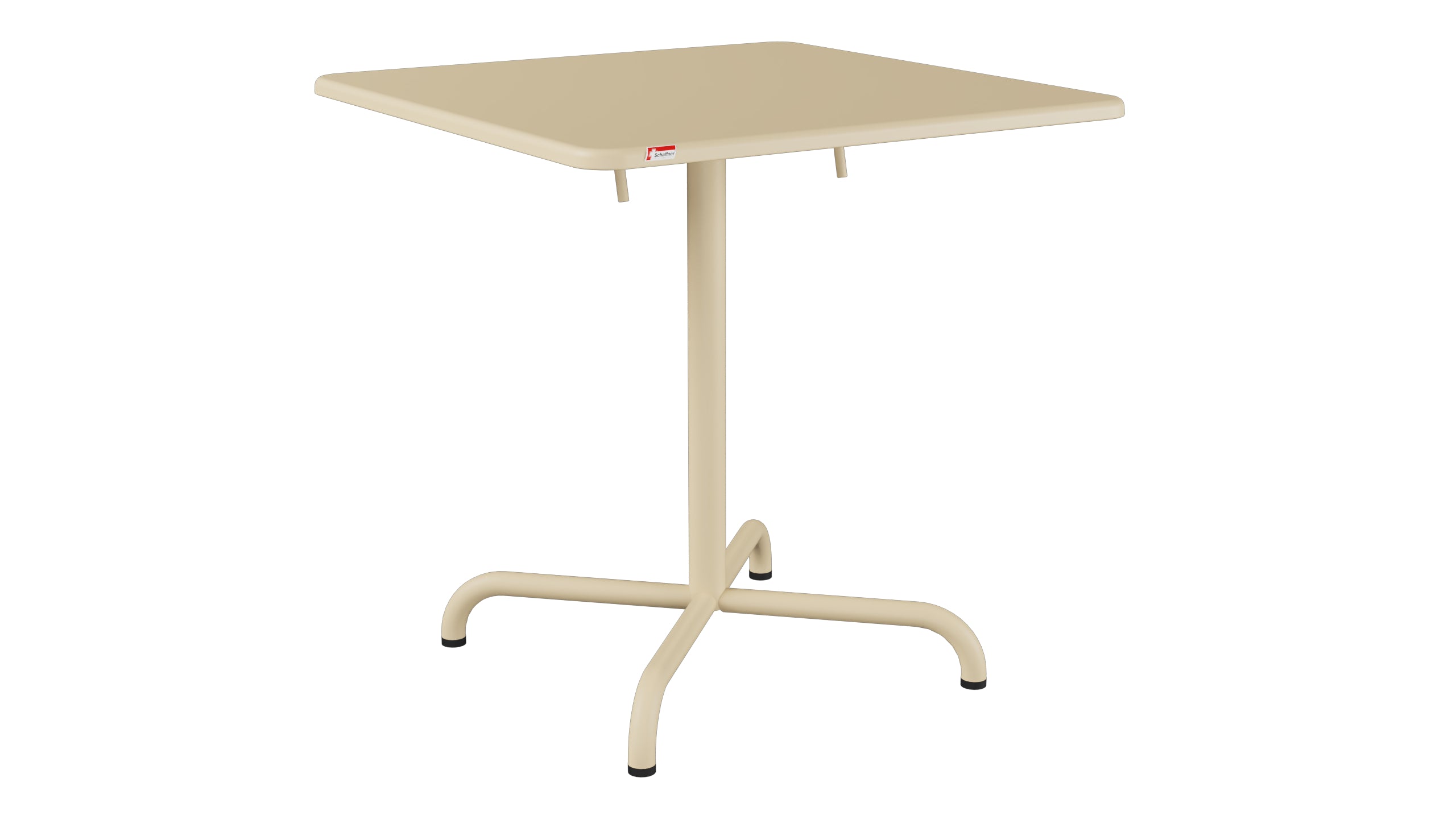 Davos Glasfaser-Gartentisch 70x70 klappbar in Pastellbraun präsentiert im Onlineshop von KAQTU Design AG. Gartentisch ist von Schaffner