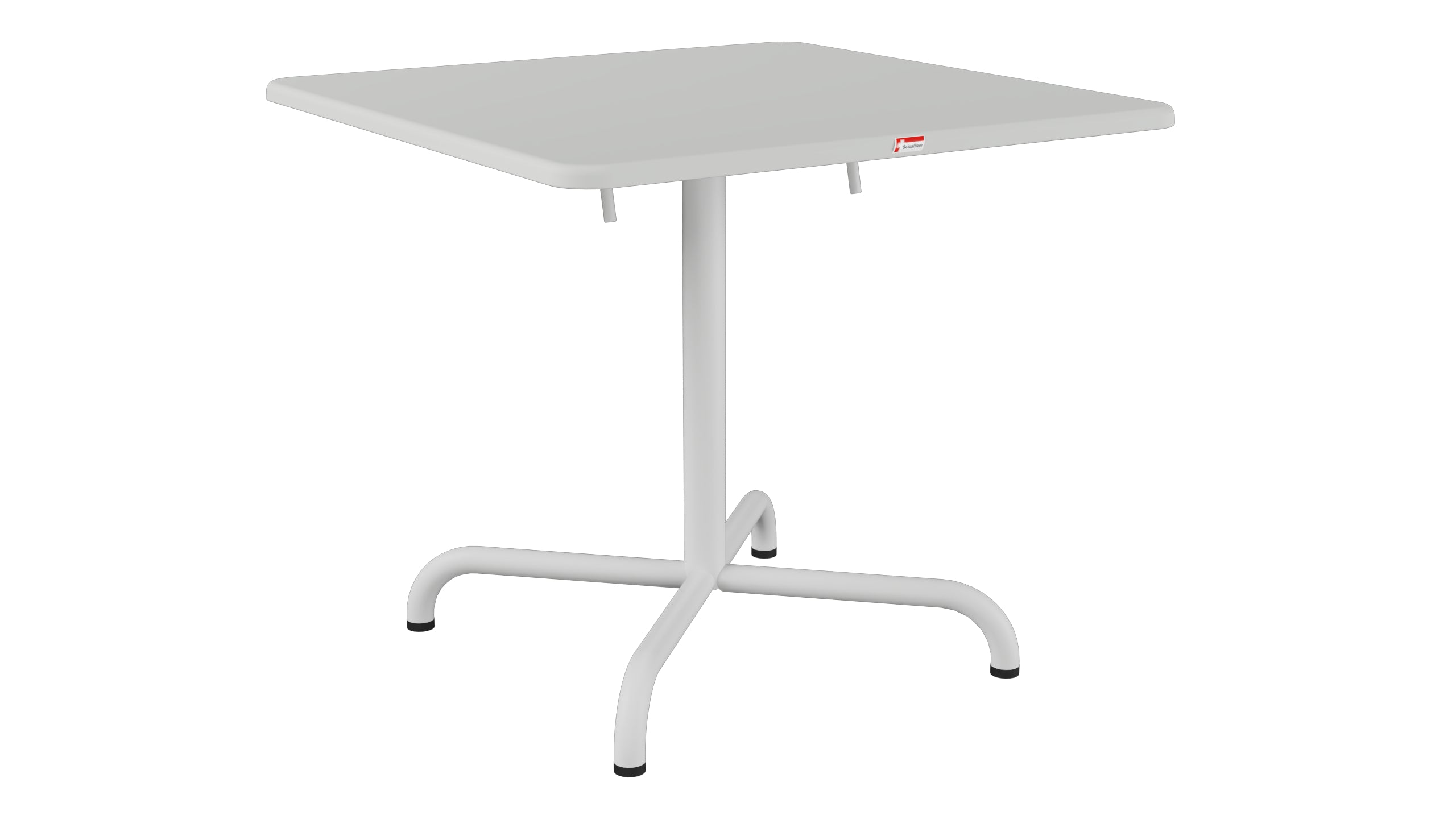 Davos Glasfaser-Salontisch 70x70 / 62 klappbar in Alusilber präsentiert im Onlineshop von KAQTU Design AG. Beistelltisch Outdoor ist von Schaffner